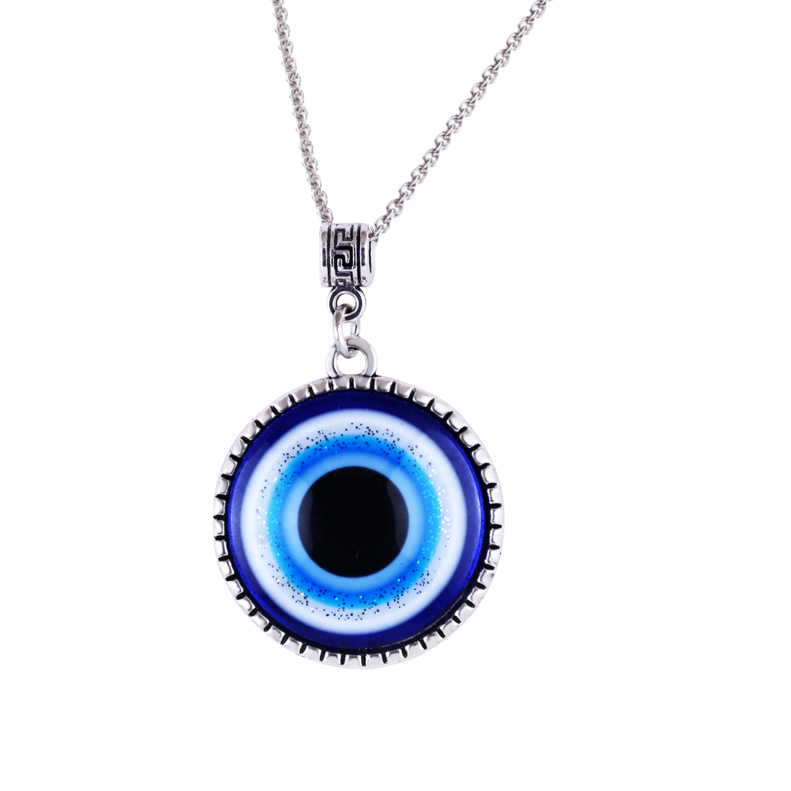 MEENAZ Evil eye Chain Pendant for Men Black Silver Boys Mens boyfriend gents Boy girls Women Unisex Stainless Steel platinum silver Necklace Chains Locket Valentine Titanium Stylish Pendant-412 (B0CKBX47B5) Amazon Price History, Amazon Price Tracker