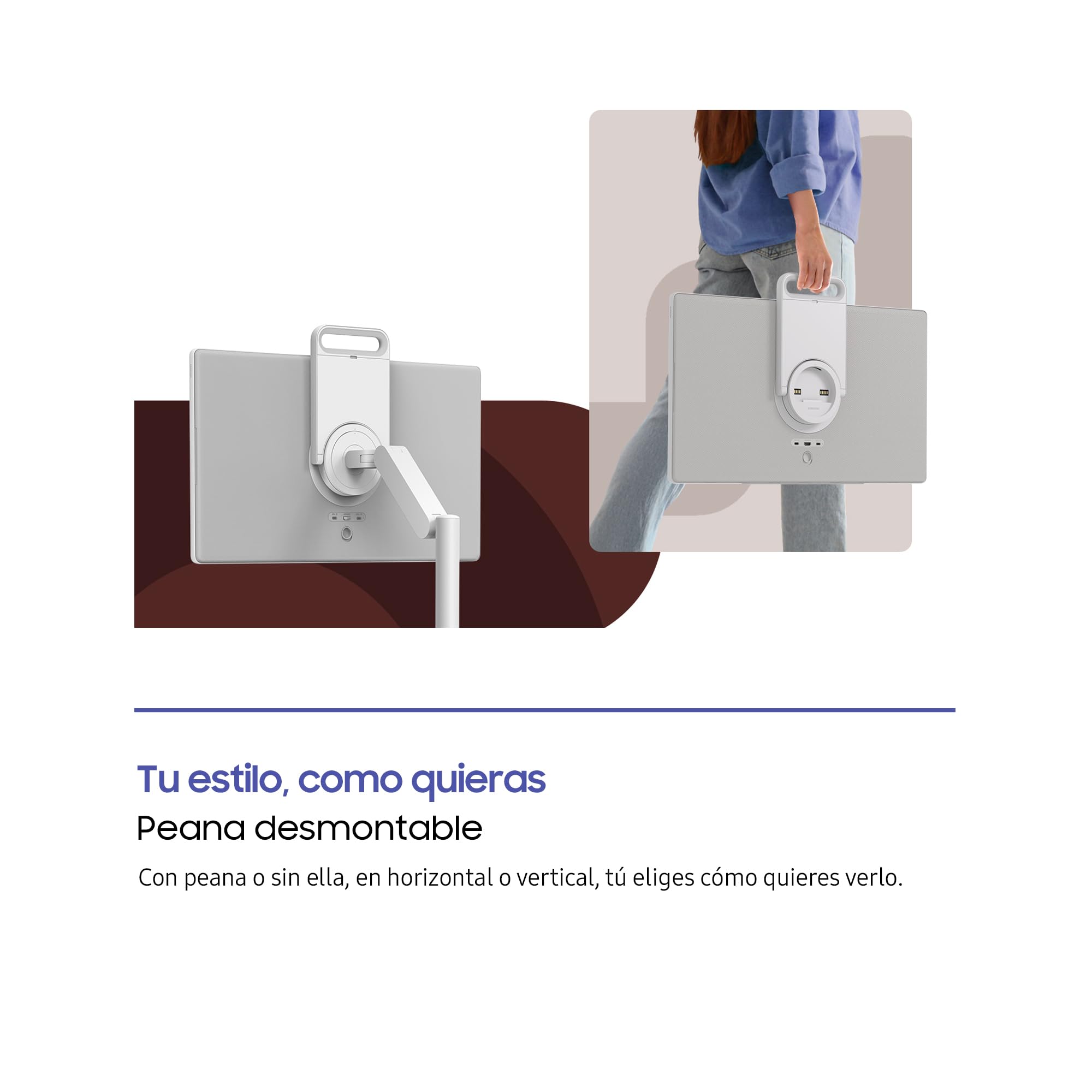 Samsung TV The Movingstyle LSM7F QHD con Pantalla portátil, Peana Desmontable, Táctil e Inteligente