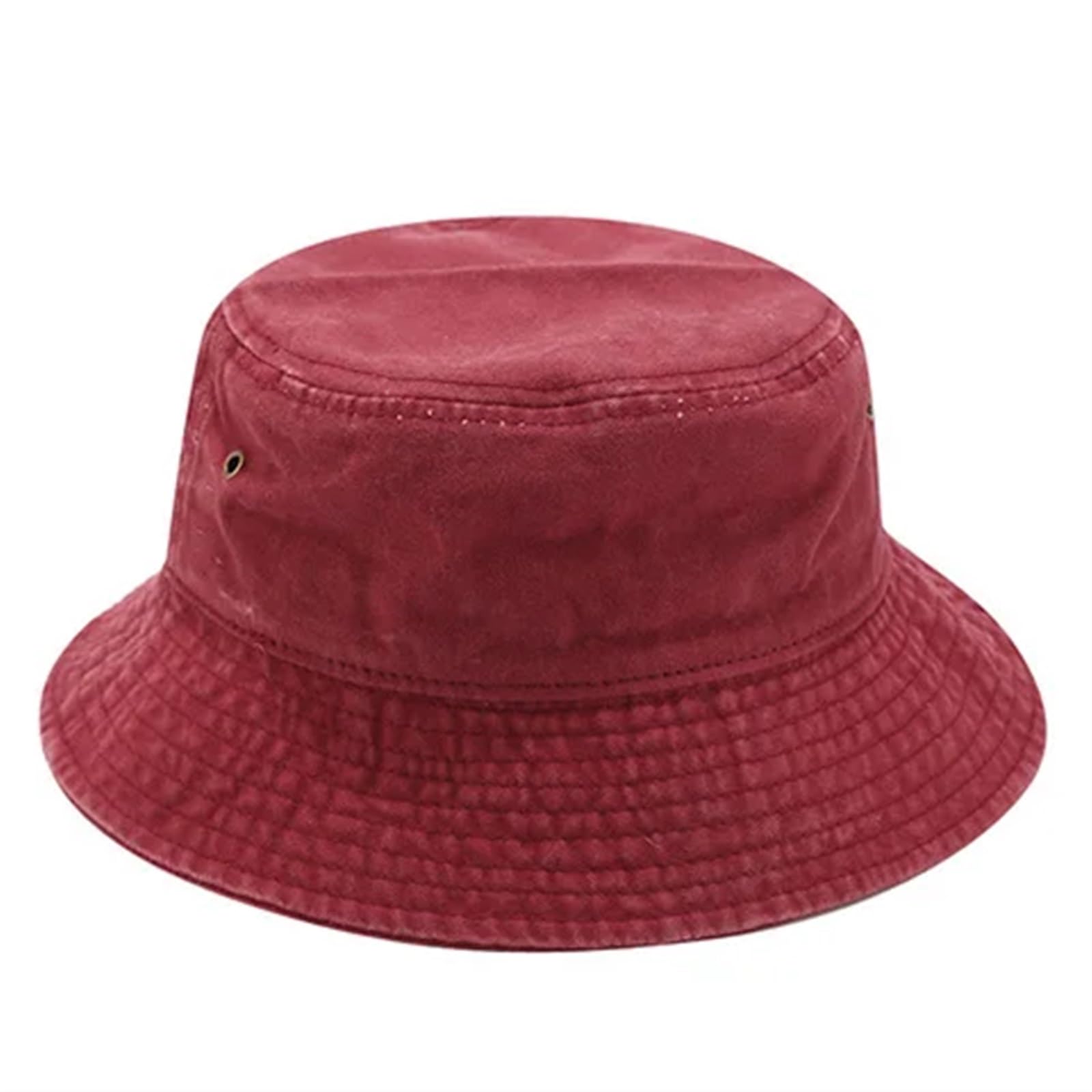 TRRYUIP Bucket Hat Fisherman Hat Vintage Denim Bucket Hats Outdoor Men Women Washed Cotton Hip Hop Gorros(Red)