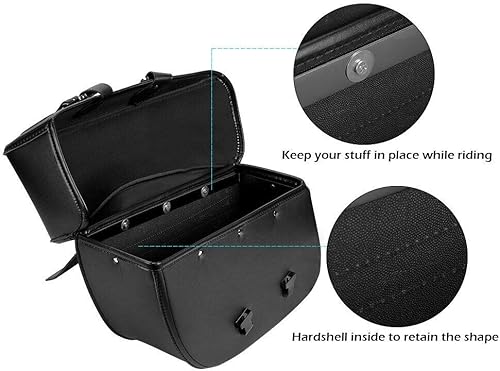 Miniatura 2 de Bolsa de sillín de motocicleta de crucero impermeable bolsa de lona lateral de cuero para deportista, utilizada para Shadow, para Yamaha Vstar.