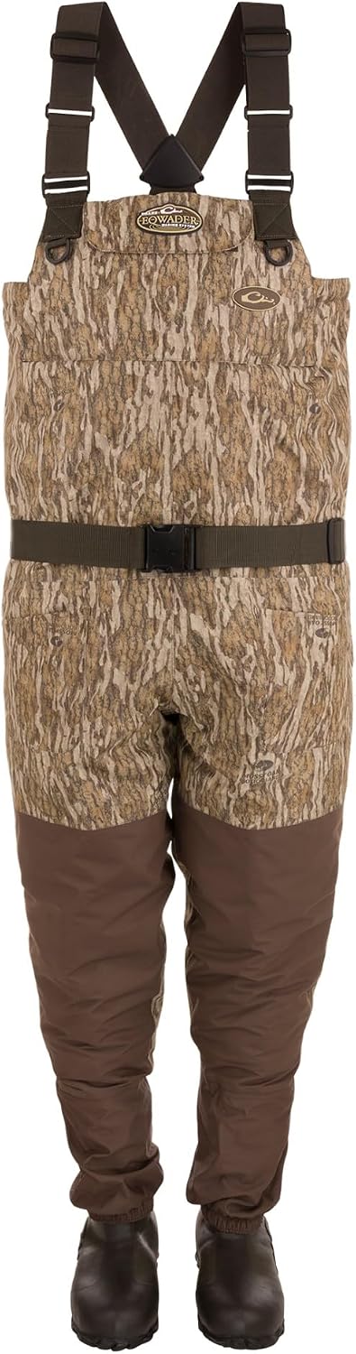 Drake Waterfowl Insulated Breathable Chest Wader with Sewn-in Liner, Regular Bottomland Boot, 9