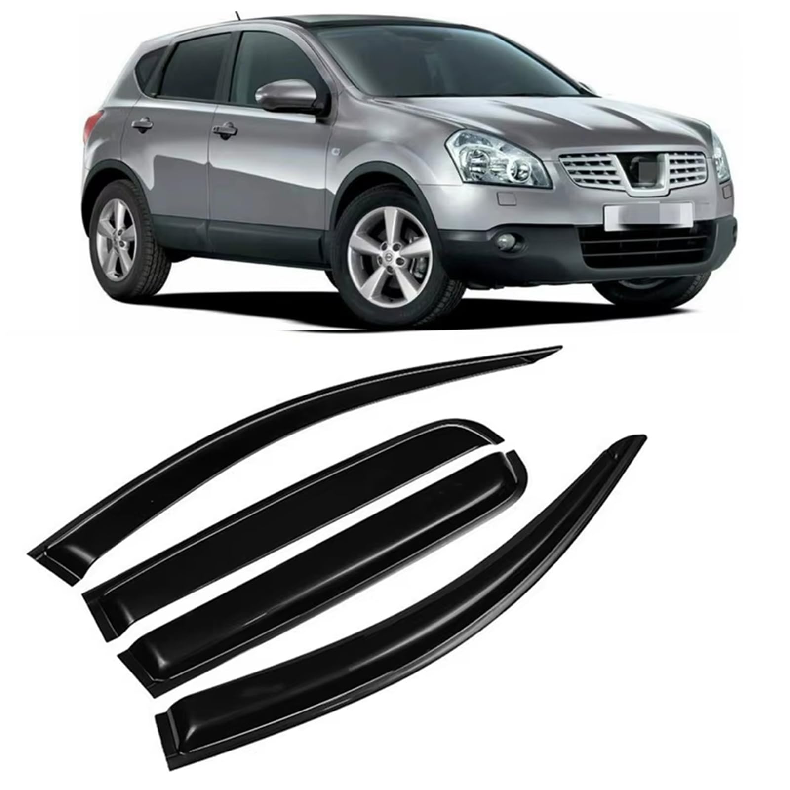 Déflecteurs de vitre pour Nissan Qashqai 2008-2014 - Set de 4 pièces pour fenêtres latérales