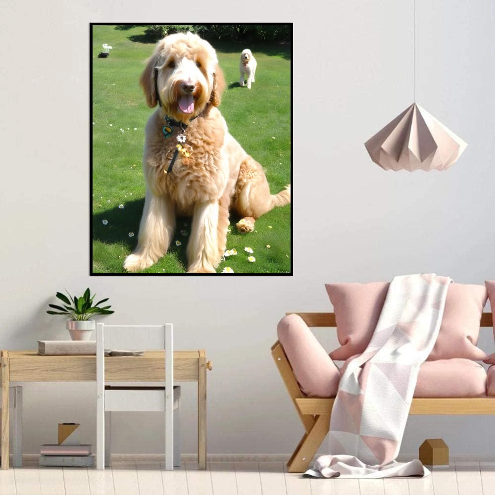 DIY Paint by Number for Adults Beginner Goldendoodle Dog Paint by Number on Canvas DIY Oil Painting for Gift Home Wall Decor 20x24inch(50x60cm) Frameless