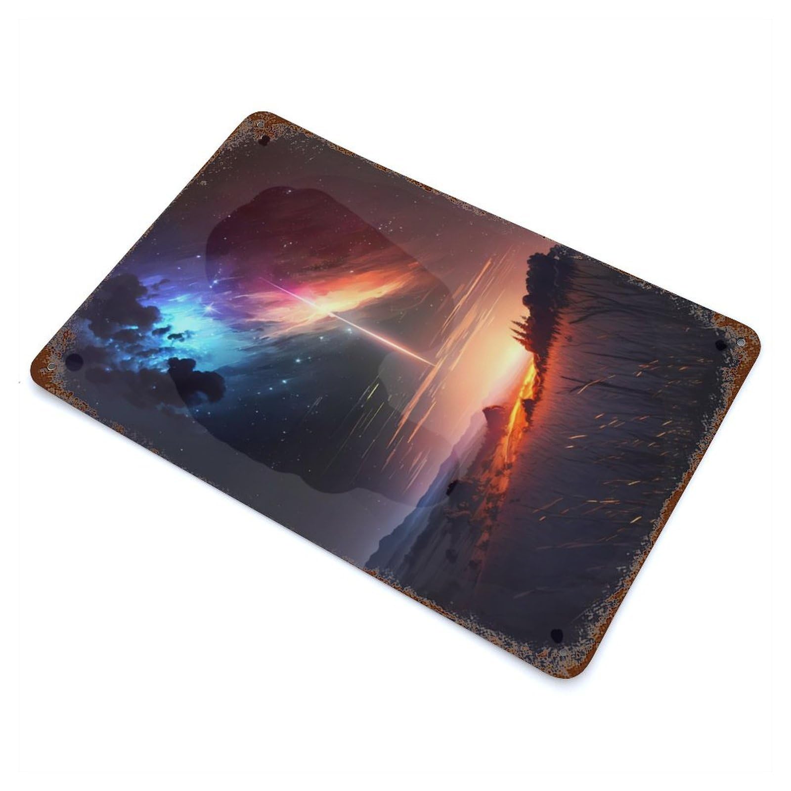 Comet Storm Serenity Rust Effect Tin Sign 11.8"x7.9", Ideal for Garage, Bar And Workshop Decor