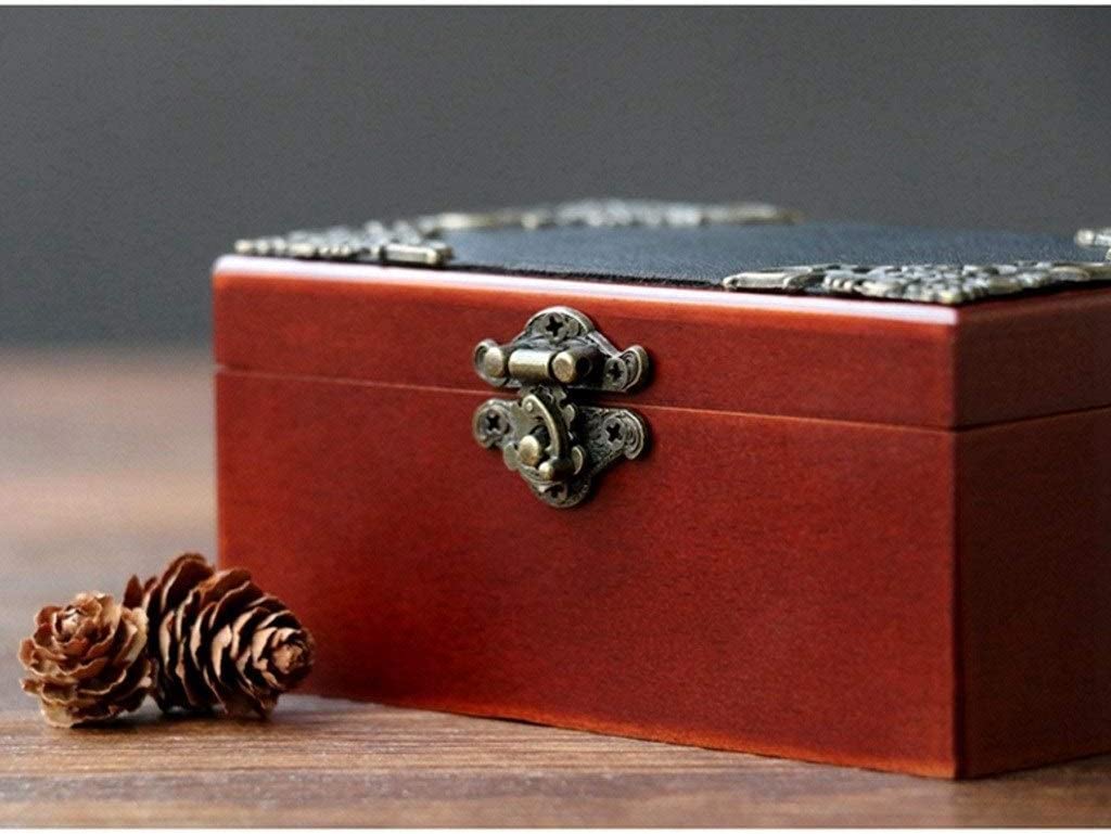 Caja Musical Personalizada Caja de música de joyería clásica con Mecanismo Retro para Mujer Caja Musical grabada Antigua con Cerradura Cajita de Musica (Color : E, Size : 12x8x5.5cm)