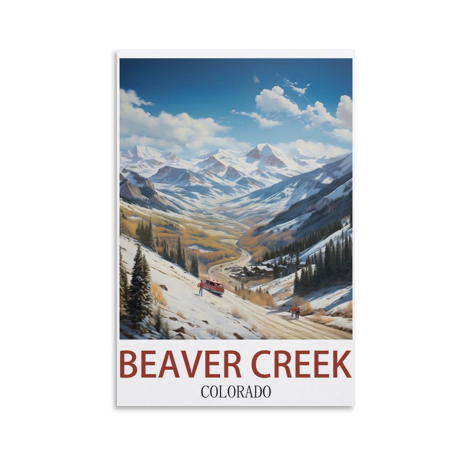 EZMLFA Diamond Painting Art Kits,Beaver Creek Colorado,5D Diamond Painting Kit for Adults Beginners, DIY Full Round Drill Gem Art Kits for Home Decor 40x40cm