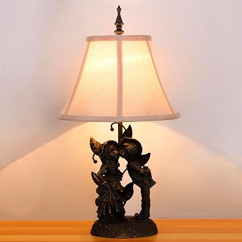 Miniatura 10 de Farmhouse Table Lamp Antique Resin Base Traditional Rustic Mid-Century Desk Lamp 25.5 Inch Tall for Living Room Office Bedroom