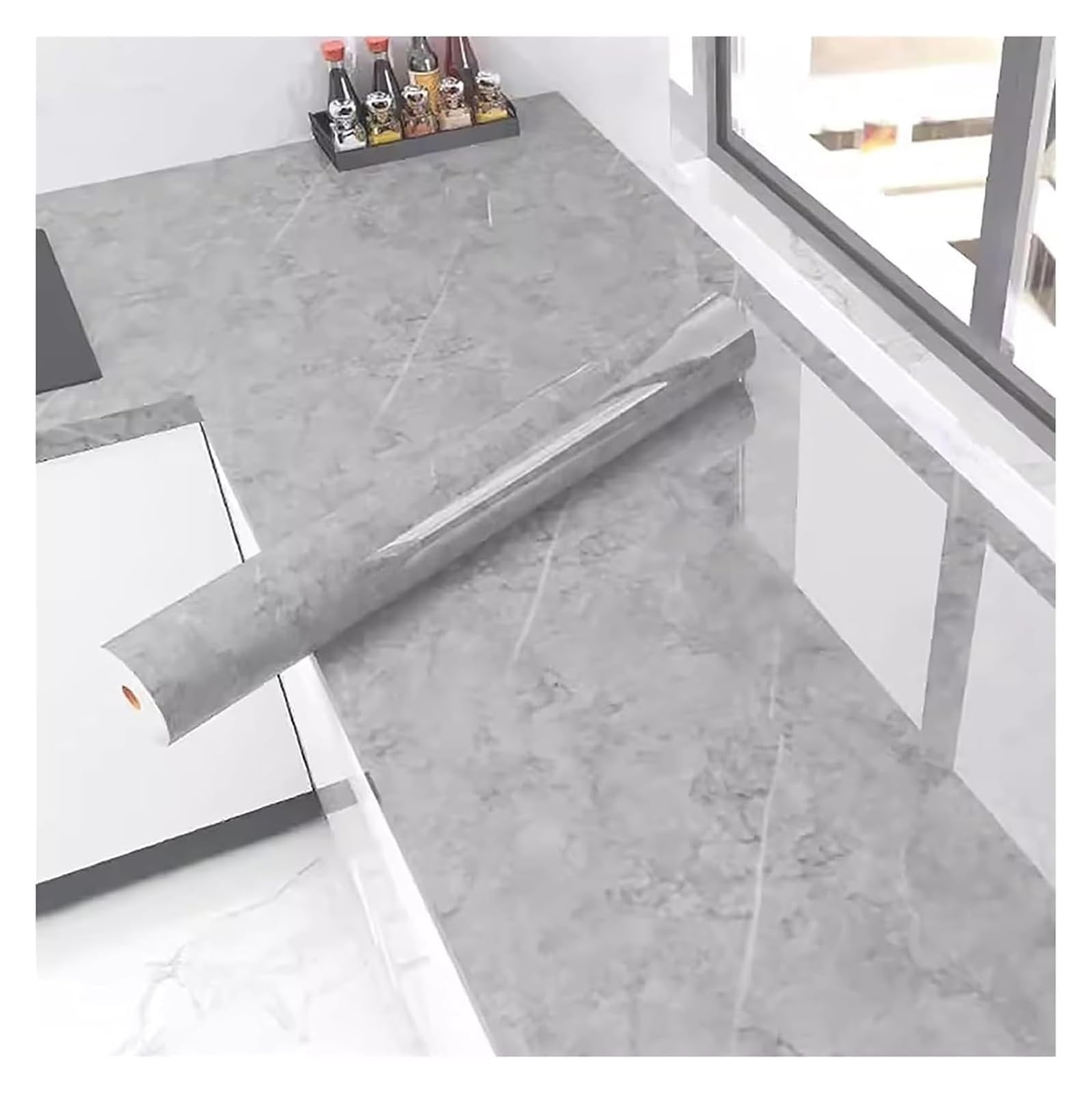 Cvhfhjtg Dark Gray Self Adhesive Wallpaper, Marble Peel And Stick Wallpaper Furniture Decals, Removal Countertop Contact Paper(,0.6X10m/23.62X393.7in)