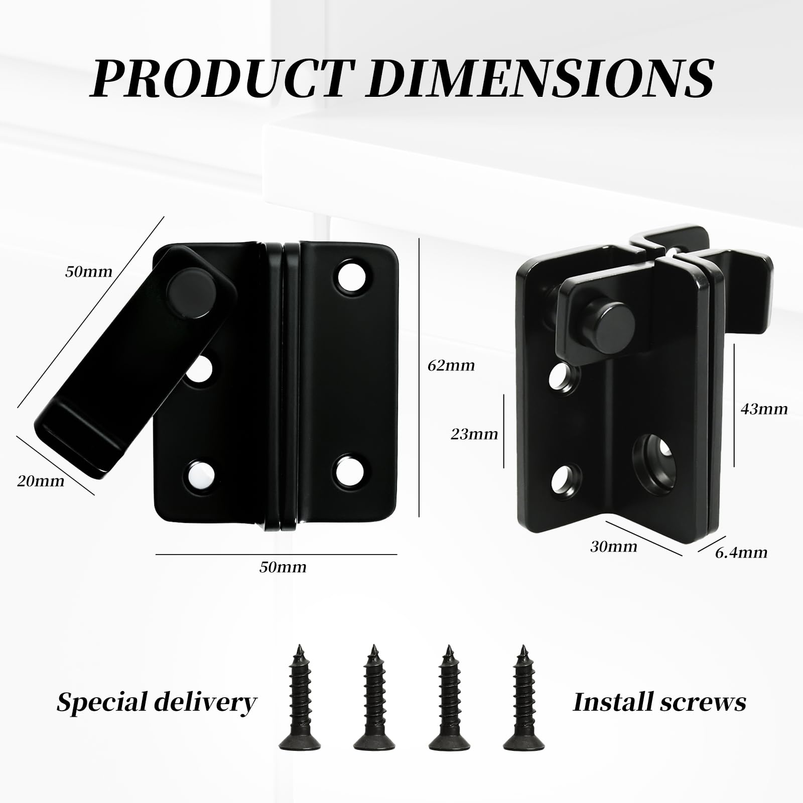 2 Pieces Gate Bolt, Padlock Hasp, Gate Latches, Shed Locks, 270° Lockable Design - Image 4