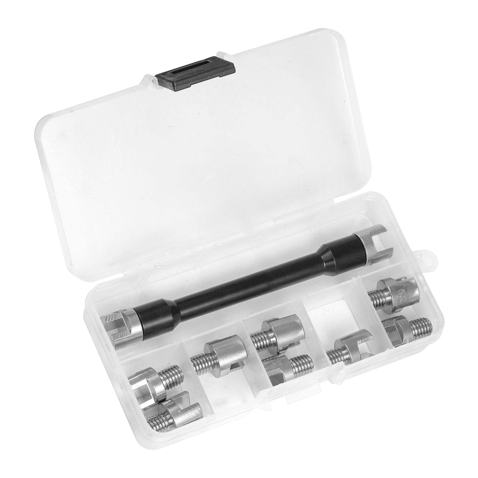 Skkwjege Black Spoke Spanner Wrench Adjust Bicycle Rim Tension With Dustproof Box Steel