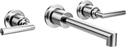 Miniatura 1 de Moen TS43003 Arris - Grifo de baño con dos manijas para montaje en pared, requiere válvula, cromado