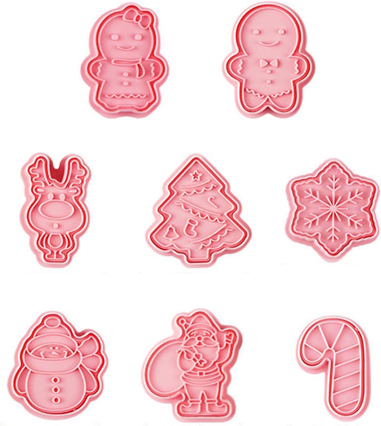 Christmas Cookie Cutters Set 12pcs Holiday Baking Set and DIY Fun 3D Christmas Cookie Stamps for Kids Fondant Mould Christmas Party Suppllies