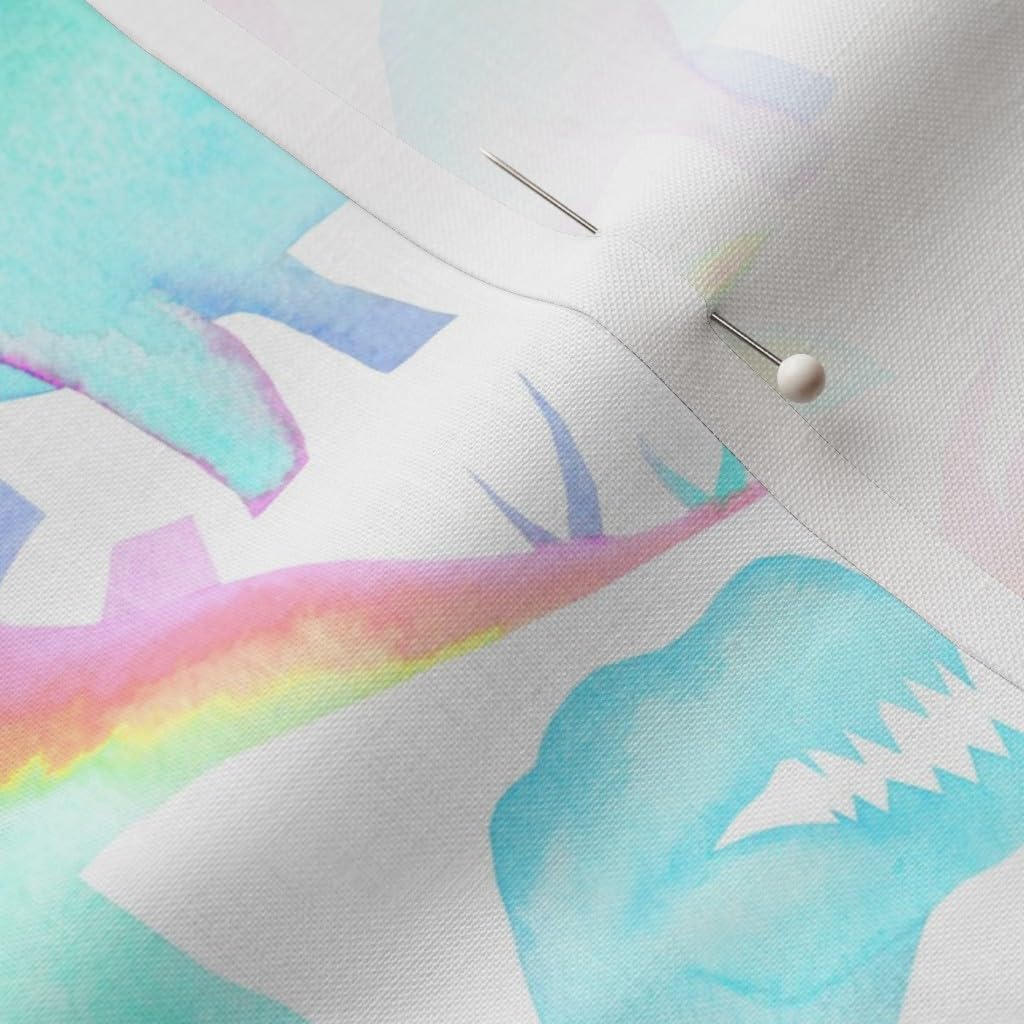 Spoonflower Fabric - Pastel Dinosaurs Scale Dinosaur Boys Childrens Watercolor Printed on Petal Signature Cotton Fabric by The Yard - Sewing Quilting Apparel Crafts Decor