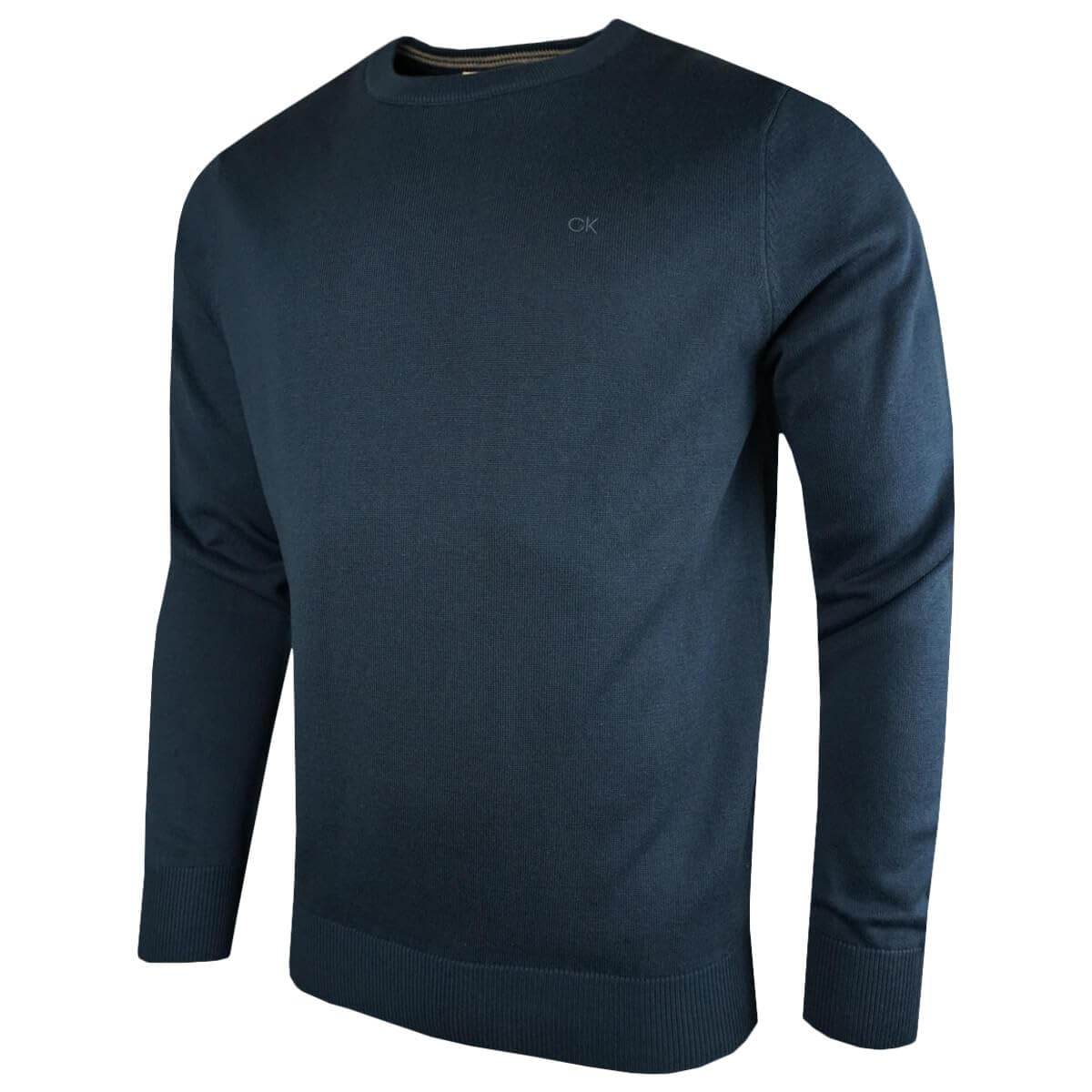 Calvin Klein Men's Petrol Crew Neck Cotton Sweater - Xxl