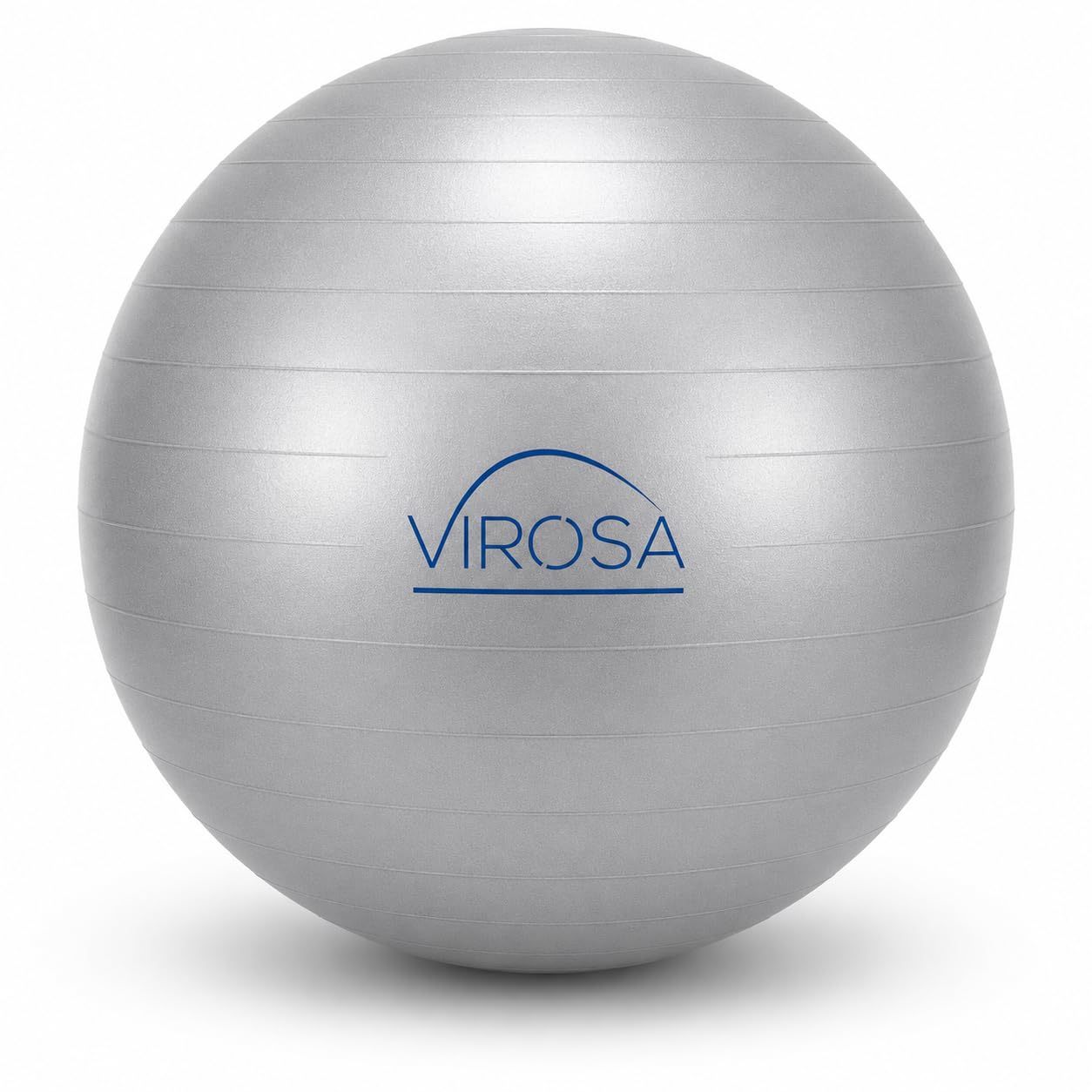 VIROSA 55cm Exercise Ball with Pump - Professional Grade Anti-Burst Yoga Ball in Silver for Core Strength, Stability Training, Physical Therapy, and Ergonomic Office Seating