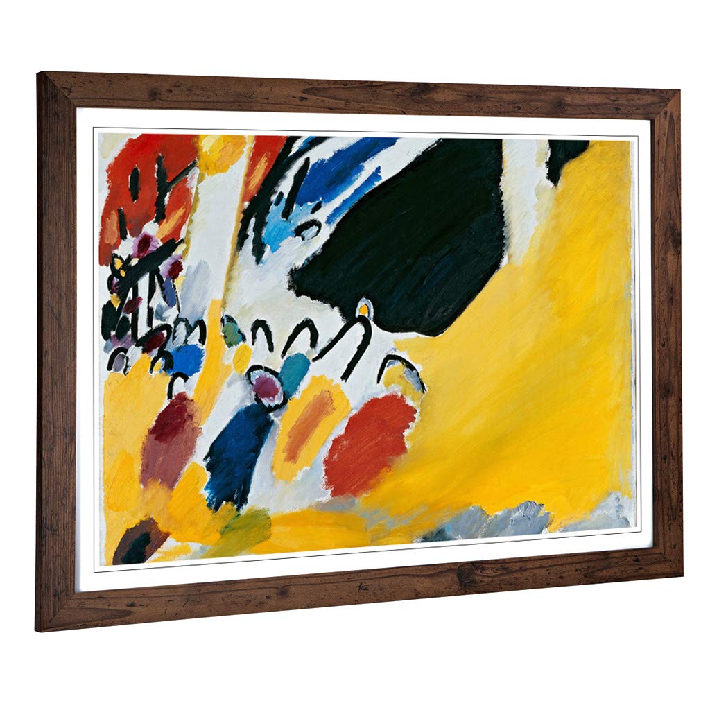 Big Box Art Framed Print of Wassily Kandinski Composition Design | Wall Art Picture | Home Decor for Kitchen, Living, Dining Room, Bedroom, Hallway, Office, Walnut, A2 / 24.5x18 Inch / 62x45cm