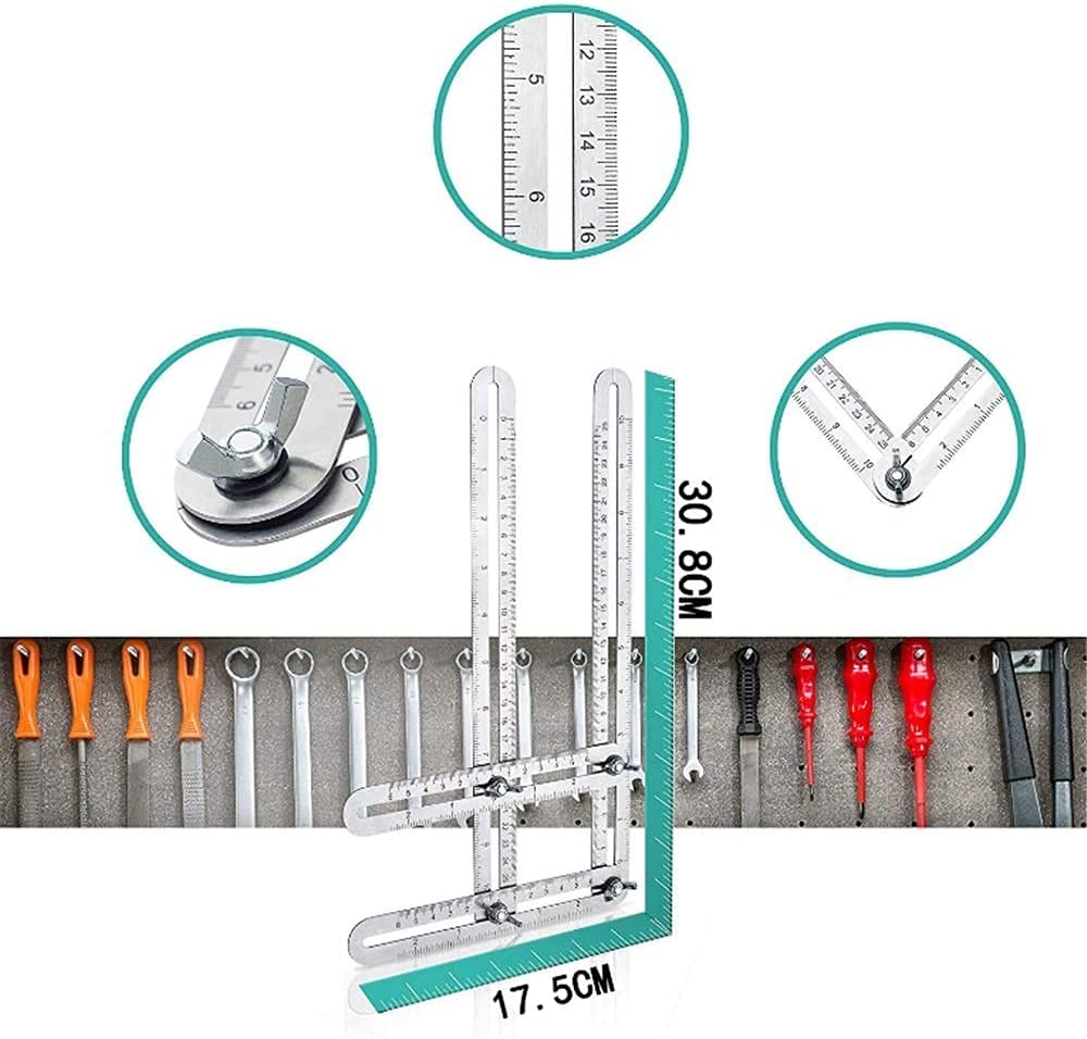 Digital display angolo righello in acciaio inox in acciaio inox righello a quattro volte multi-funzione mobile pieghevole righello multi-angolo for la lavorazione del legno ( Color : Four-fold Ruler )