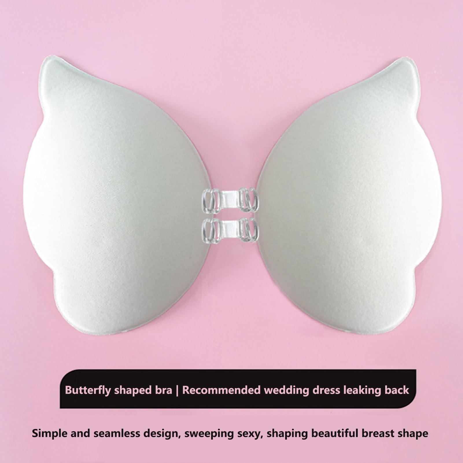 WOOXDYUK Set di 8 clip per reggiseno a forma di cuore, per reggiseno, per abiti, abiti da sposa, sport fitness (colore della pelle, bianco, nero, trasparente