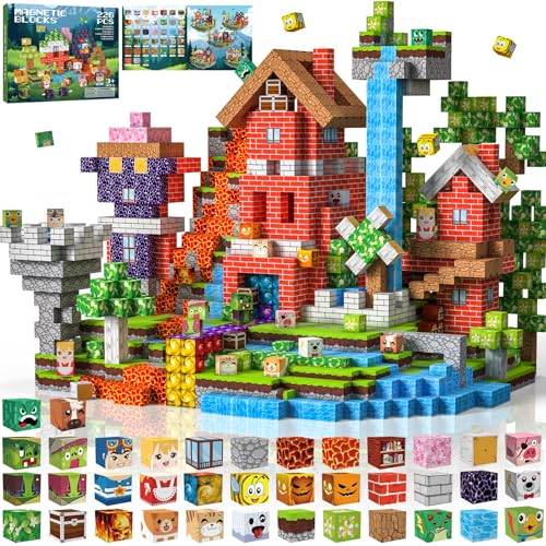 Construction Magnetique Enfant 220 pièces 2CM Magnetic Blocks 3+ Jeux Aimants, Bloc de Cube...
