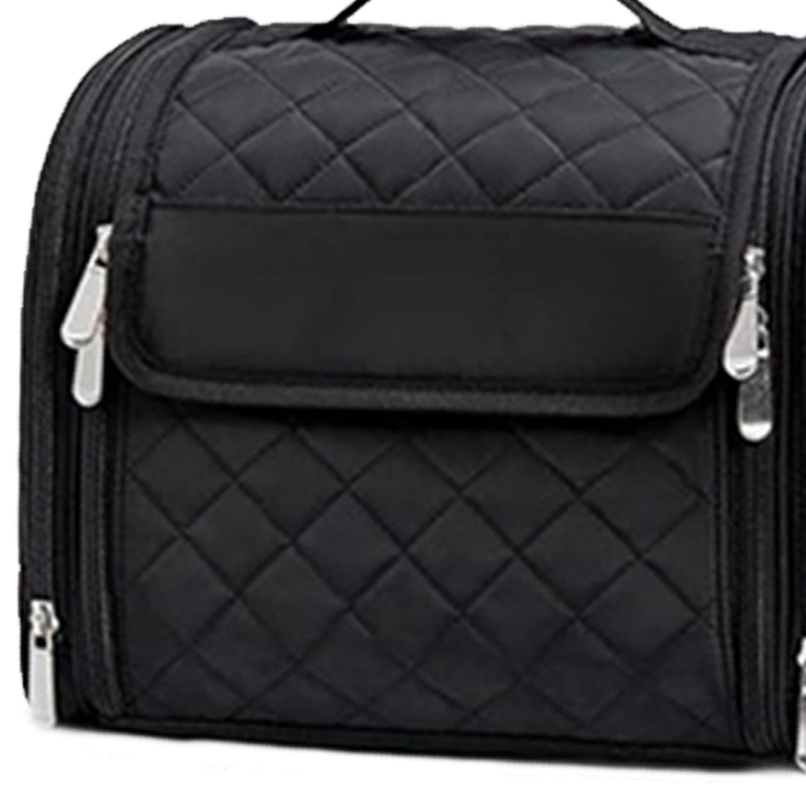 jojomis Große Kulturtasche, Kosmetik-Organizer, tragbar, Mehrzweck-Nylon-Kulturbeutel, Make-up, Reiseetui für Camping, Damen und Herren, Schwarz