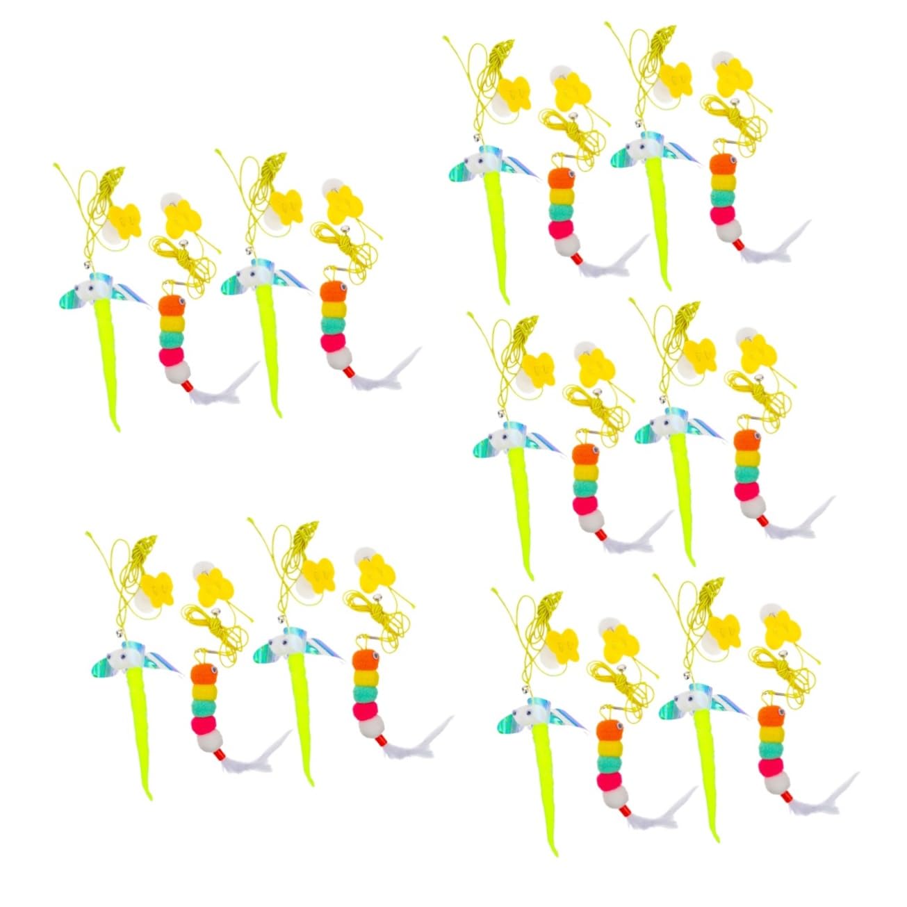 FRCOLOR 20pièces Jouet Suspendu pour Chat avec Cataire Kit De Jeux Interactif pour Chatons Accessoire Amusant pour Éveiller Instinct De Chasse des Chats
