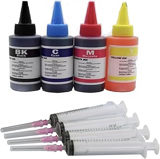 Summit Ink Printer Ink Refill Kit, 4 x 100ml CMYK Colours, Compatible with HP 63/63XL/65/65XL/67/67XL Cartridges