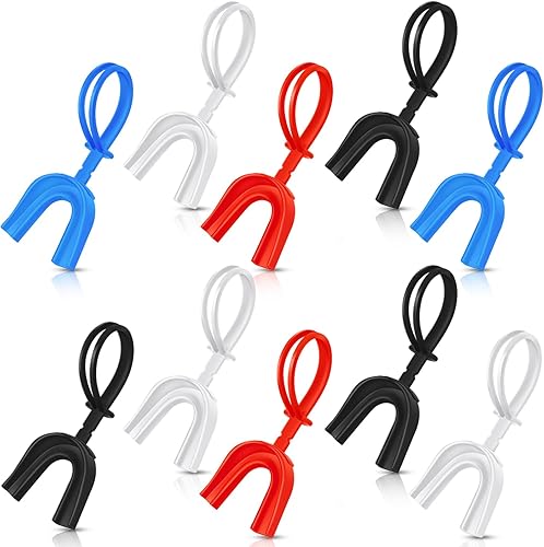 Miniatura 8 de Dunzy Protector bucal deportivo con correa, 10 unidades, sin ebullición, para adultos y jóvenes, protector bucal para boxeo, baloncesto, lacrosse,
