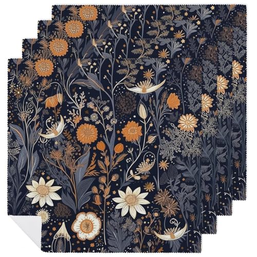 Servilletas de tela cuadradas con estrellas decorativas, pack x4 miniatura 1