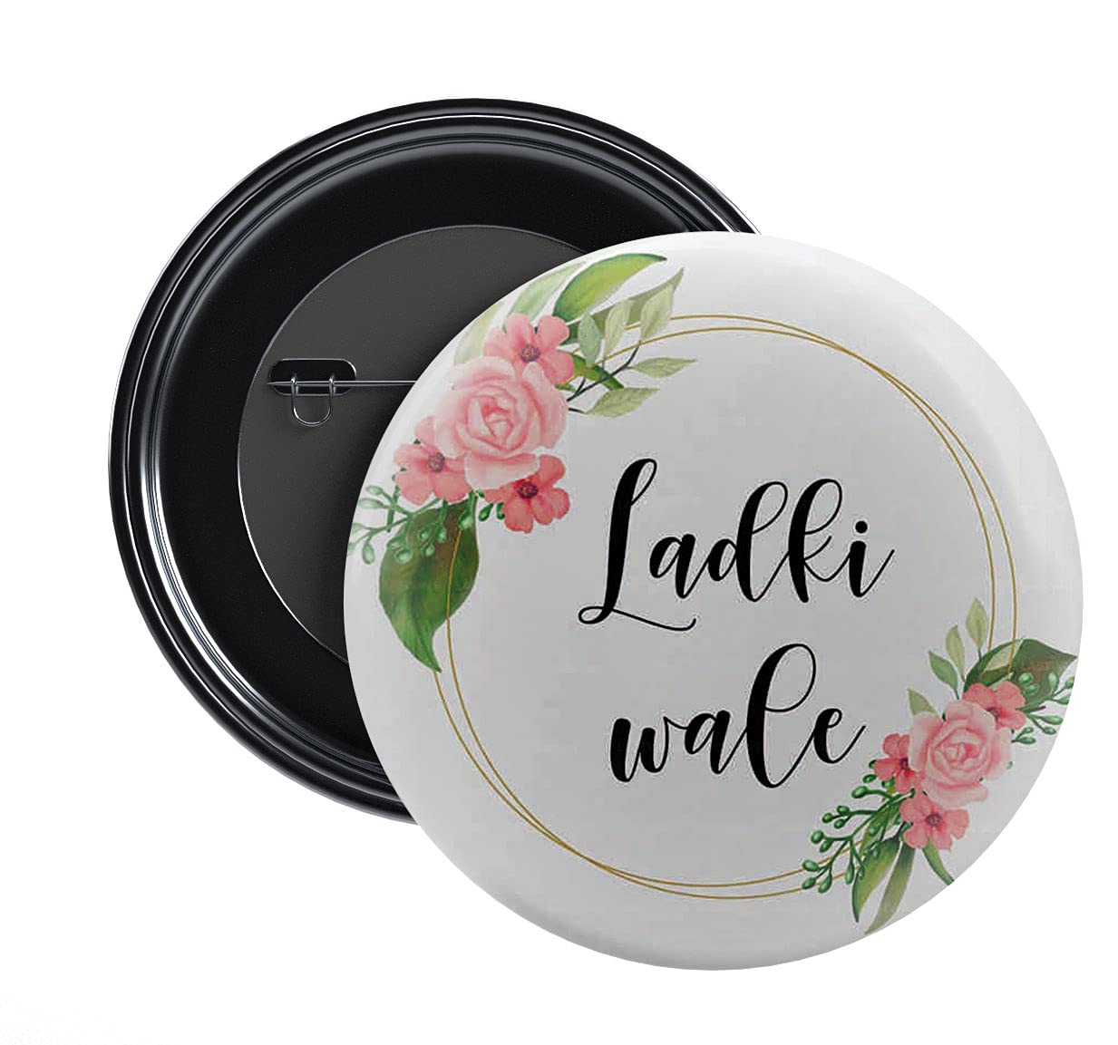 NIVARA Ladkiwale |Team Bride| Bride Squad |Wedding Badges (Props) Batches for Reception Party,Wedding,and Events |multicolor-58mm