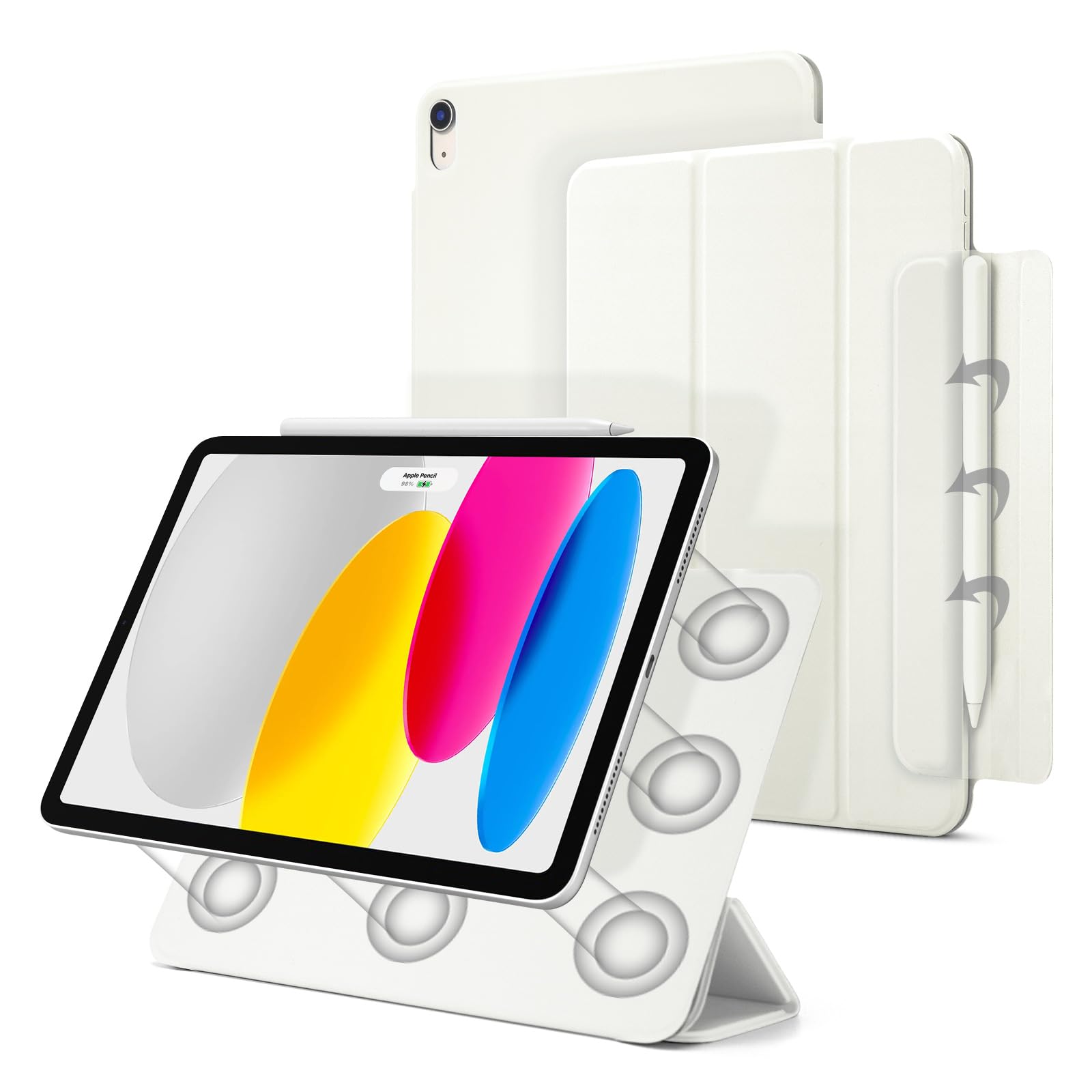 Dwopar Magnetic Case for iPad (A16) 11th Generation 11 Inch 2025, Smart Folio for iPad 10th Generation 10.9 inch 2022, Trifold Stand Tablet Cover with