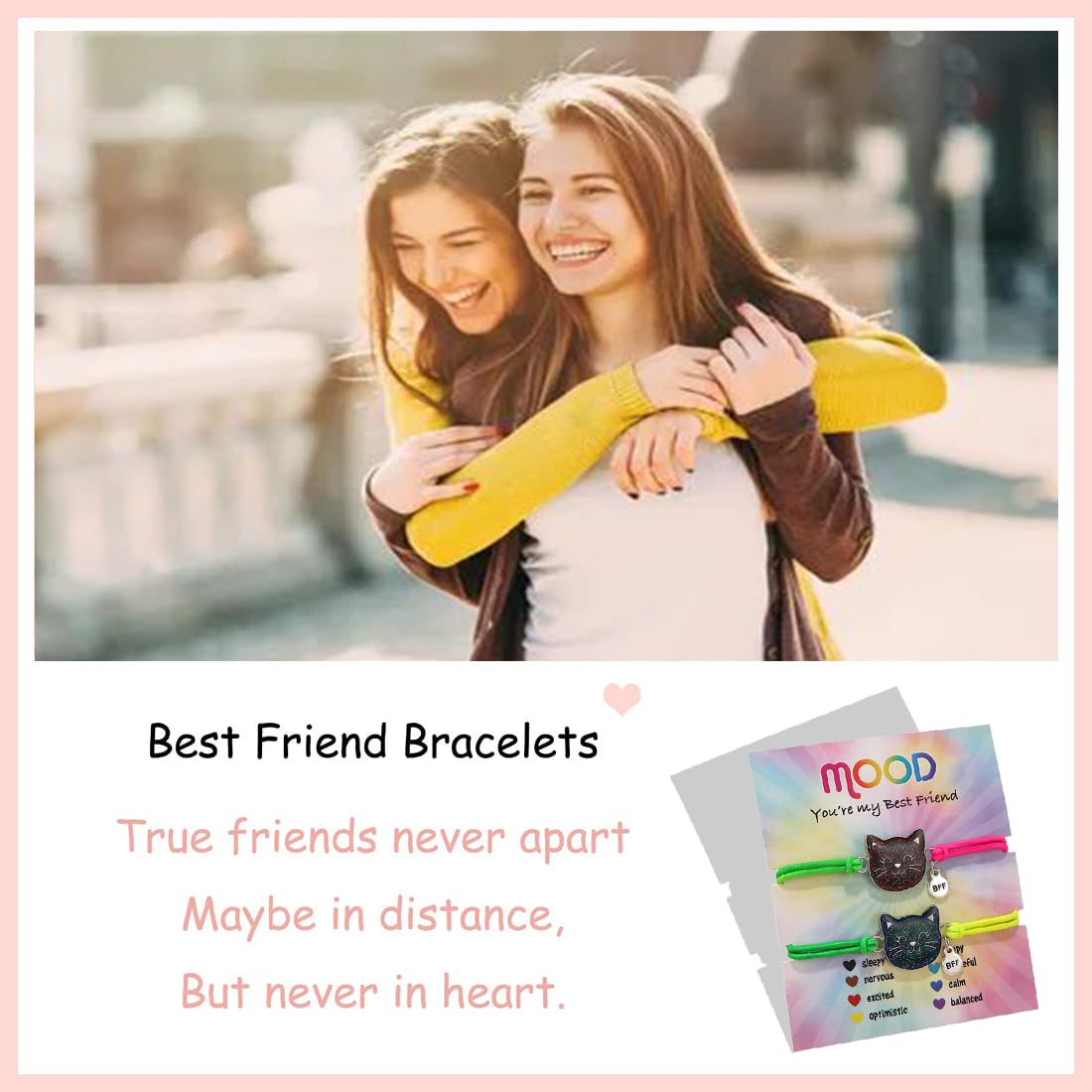 Set De 2 Pulseras De Sirena Y Amistad Para Niñas – Cambio De Color Con Arcoíris, Ajustables Y Resistentes – Regalo Original Para Cumpleaños O Navidad