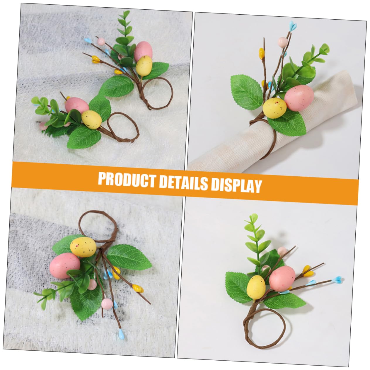 Gatuida 24stücke Ostern Eier Serviettenringe Niedliche Dekorative Napkin Buckles Für Tischdekoration Bei Festen Und Feiern Geeignet Für Zuhause Restaurant Und Hotel