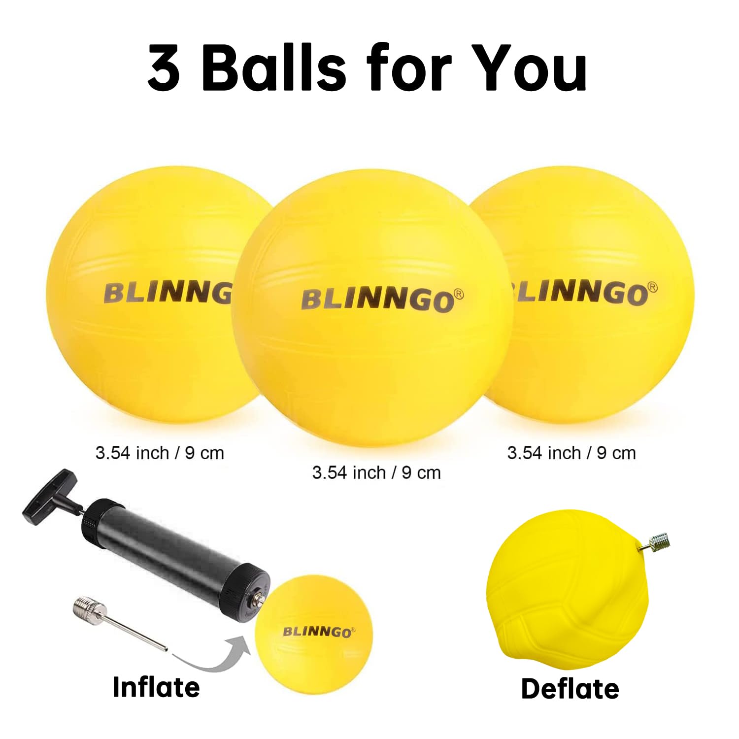 Roundnet Spiel 3 Bälle Version, verfügbar Ganztägiges Roundnet Spiel Set mit Streifenlicht, Rasen, Strand, Hinterhof Roundnet Spiel für Anfänger und Profispieler
