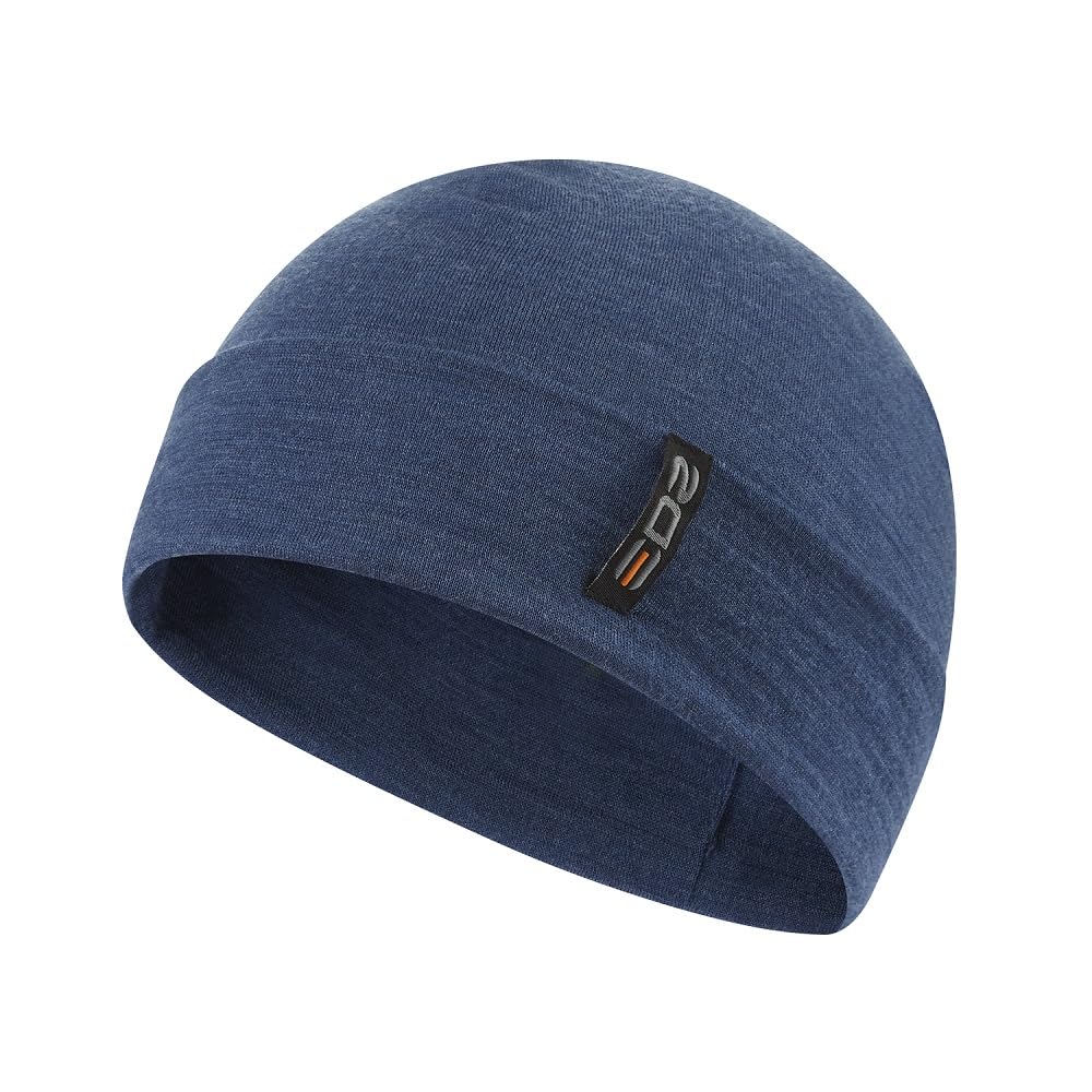 Edz Unisex Denim Blue Merino Wool 200G Beanie Hat