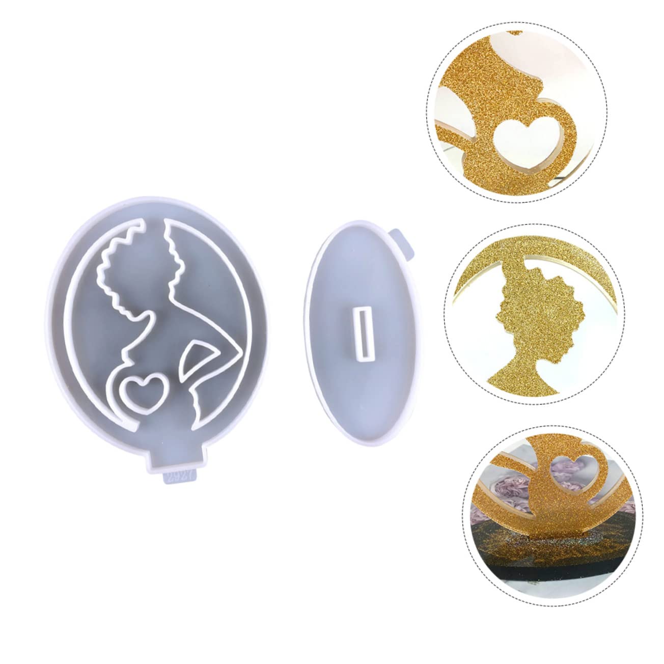 Abaodam 5juegos Molde De Silicona Para Adornos De Époxy Moldes Para Decoración Del Día Madre Incluye Base y Diseño De Corazón Para Manualidades