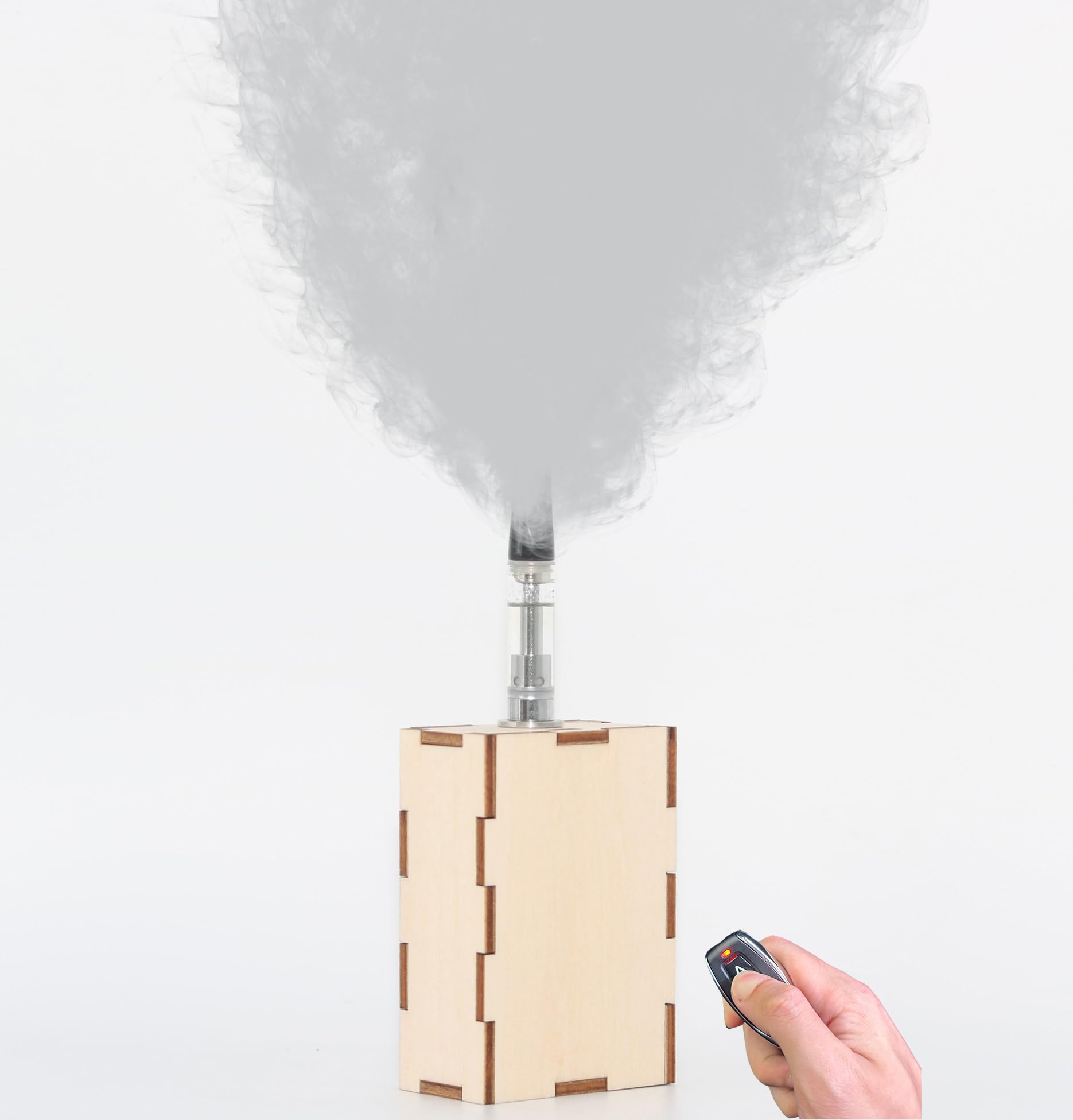 Máquina de humo de mano, máquina de niebla al aire libre con pilas con control remoto inalámbrico para DJ Party Disco Wedding Halloween, regalo (madera larga)