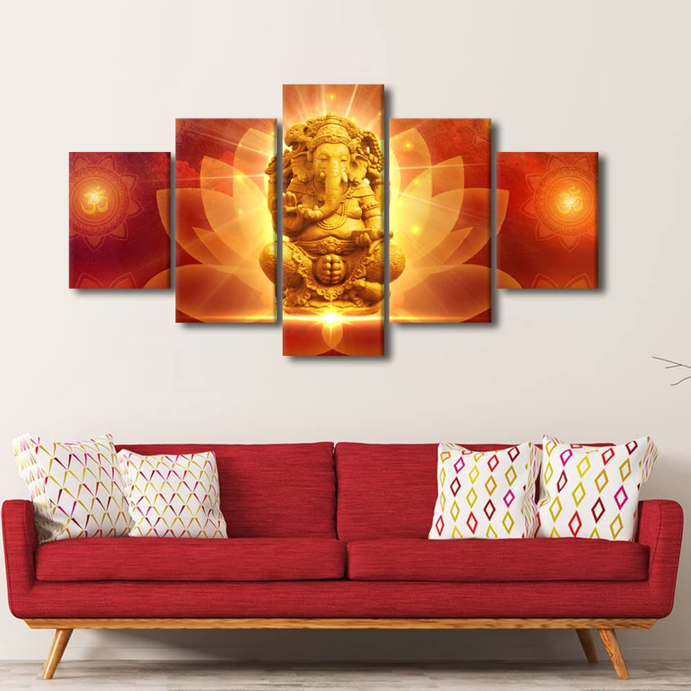 置物 5-piece Ganesha multi-panel canvas art. Amazon.com: 5 Piece Wall Decor Ganesh Canvas Wall Art Canvas