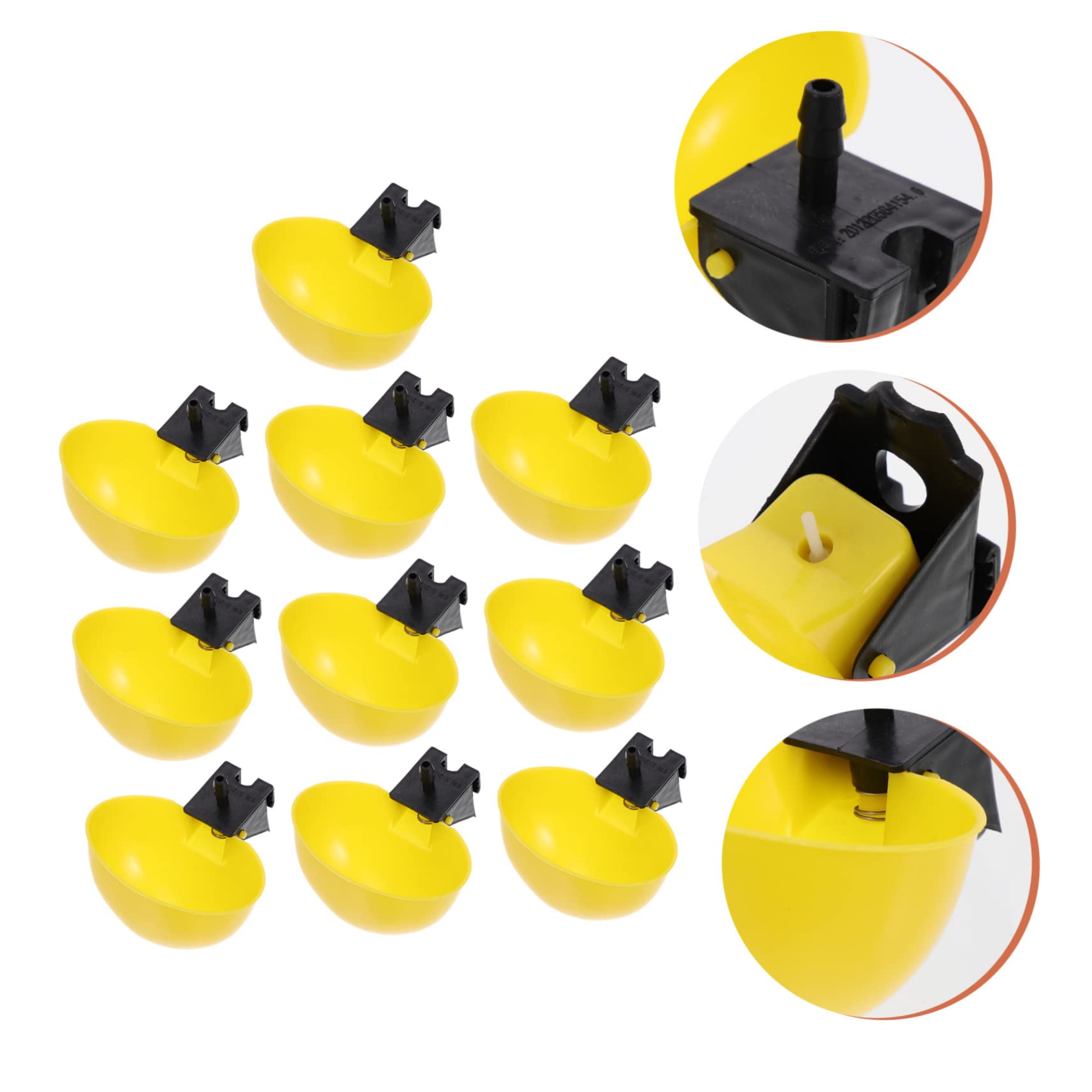 Milisten 2sets Parrot Water Dispenser Quail Drinking Tool Chicken Water Feeder Cup 10pcs*2