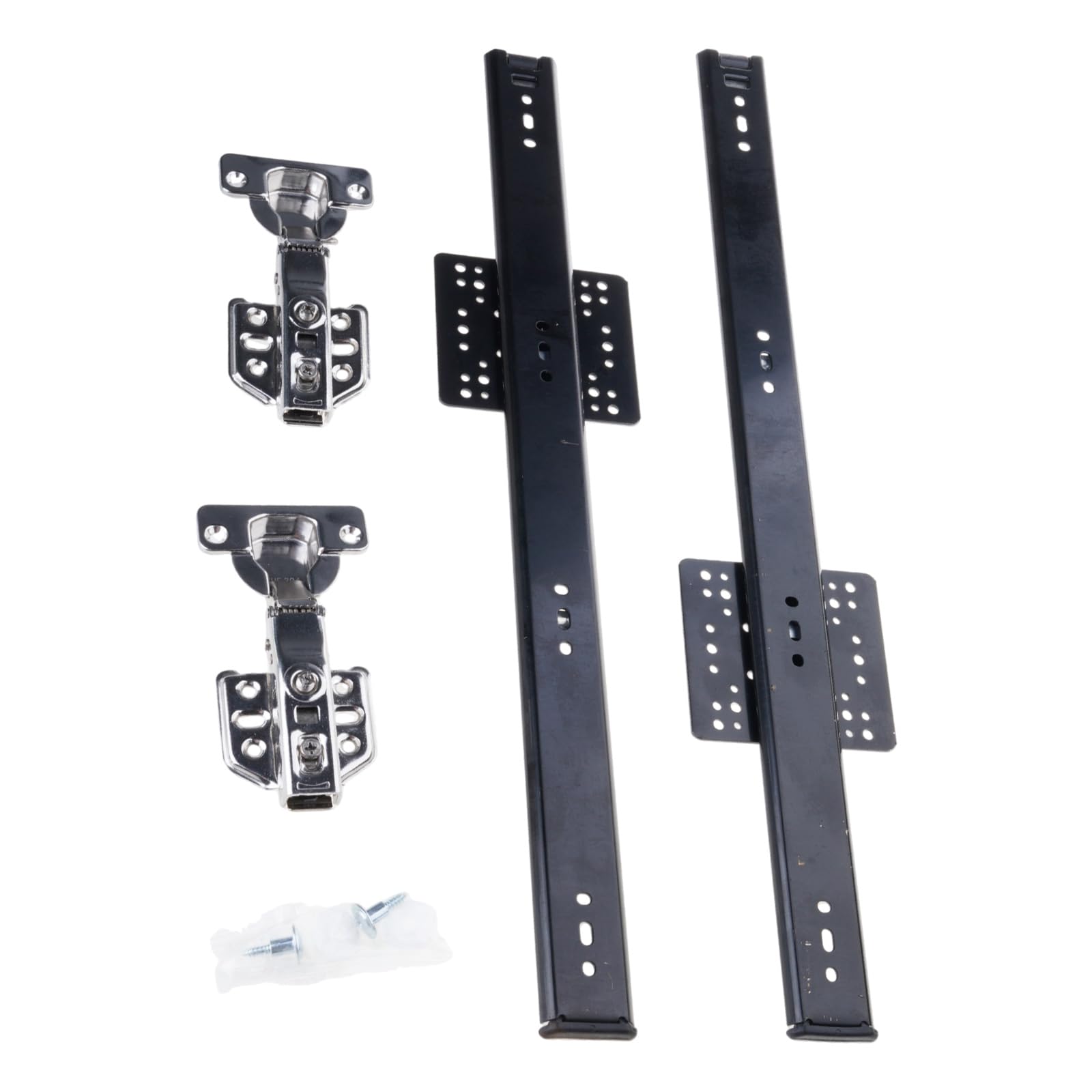 Robust Steel Concealed Sliding Track for Cabinet Doors 30cm Length Smooth Quiet Hidden Hinge Mechanism