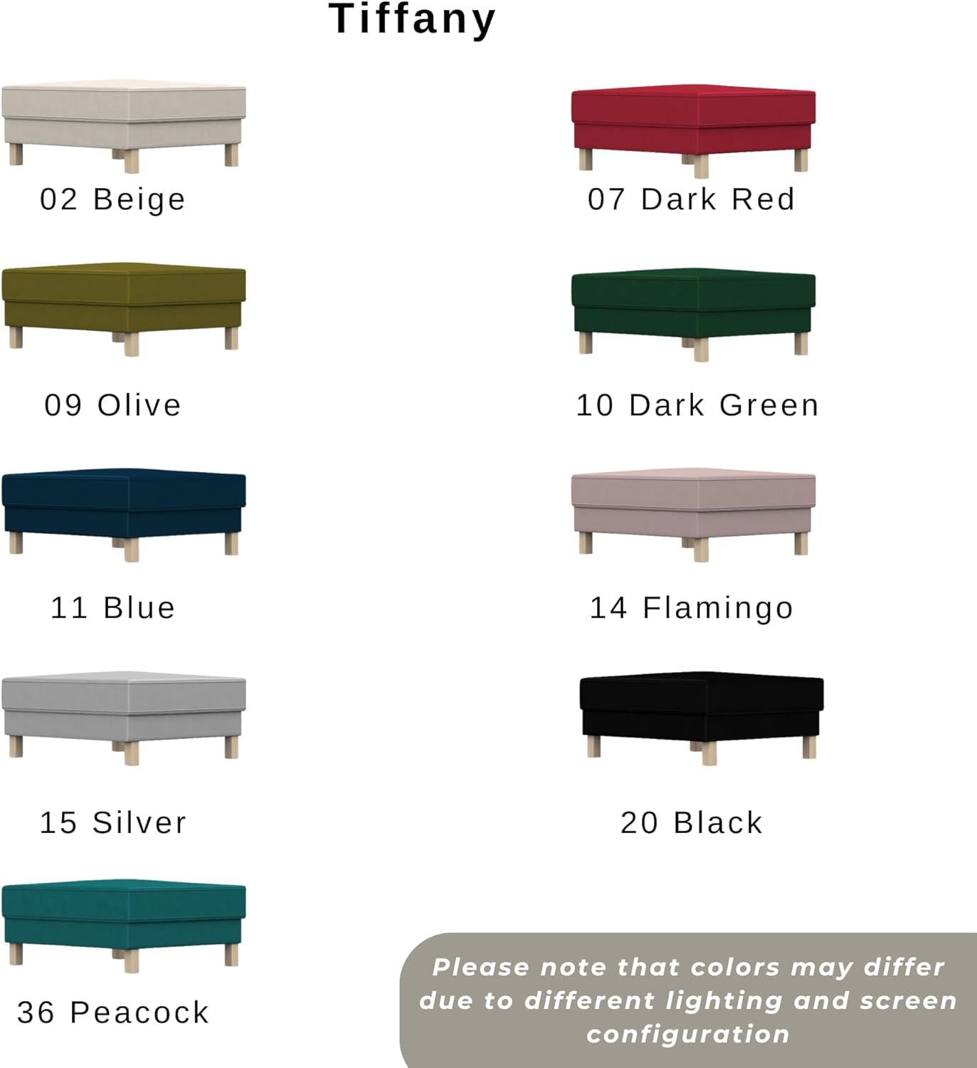 comfortly Cover for Karlstad Footstool, Replacement Slipcover, Heavy Duty 1 pcs Cover, Soft Durable Washable Pet-Friendly Fabric, Easy to Clean & Replace (Tiffany - Olive)