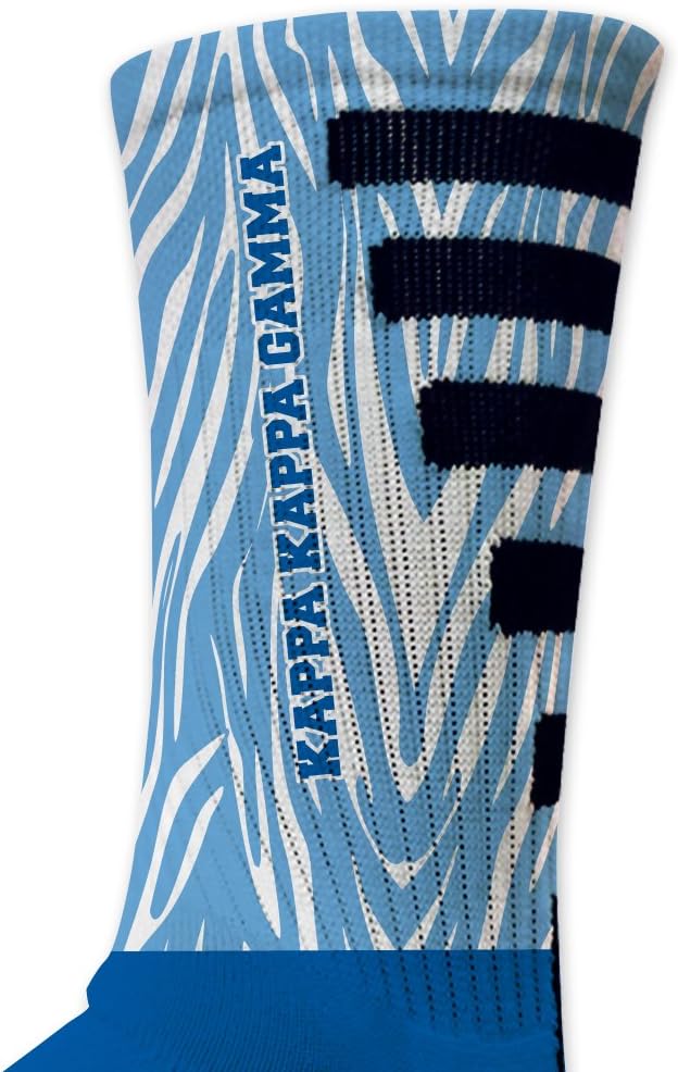 VictoryStore Apparel - Kappa Kappa Gamma, Zebra Pattern Performance Crew Socks