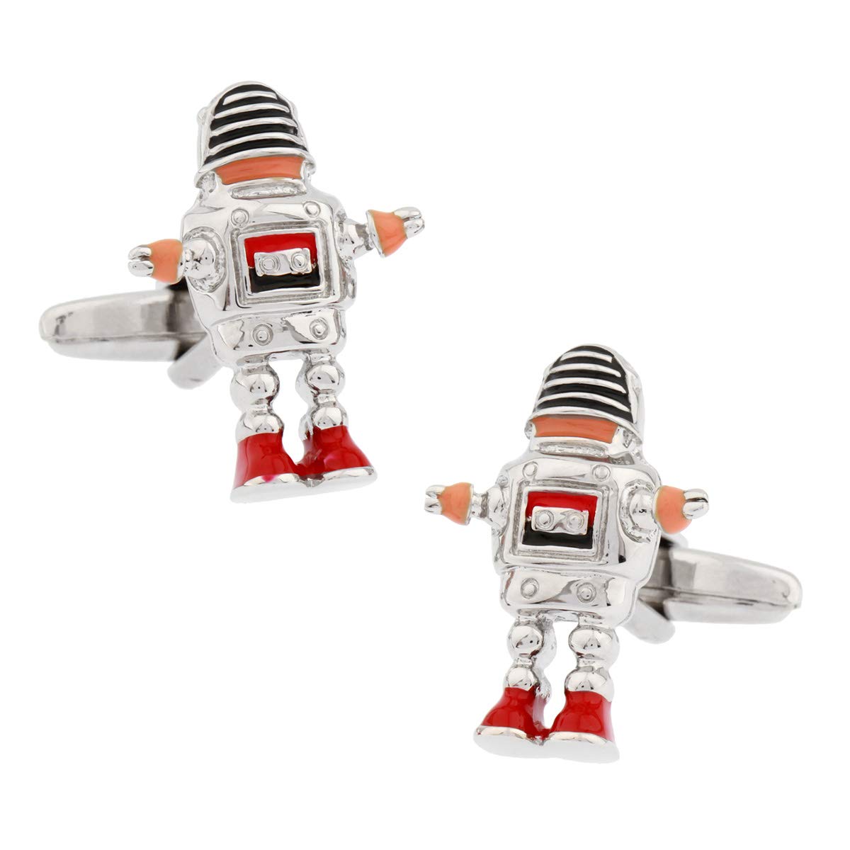 Robot Brass Cufflinks For Men Futuristic Tech Theme-image-48
