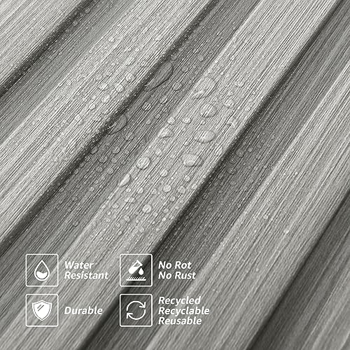 Image of Art3d 96 x 6 Inch WPC 3D Wood Textured Slat Wall Panels, 8-Pack, Gray Oak