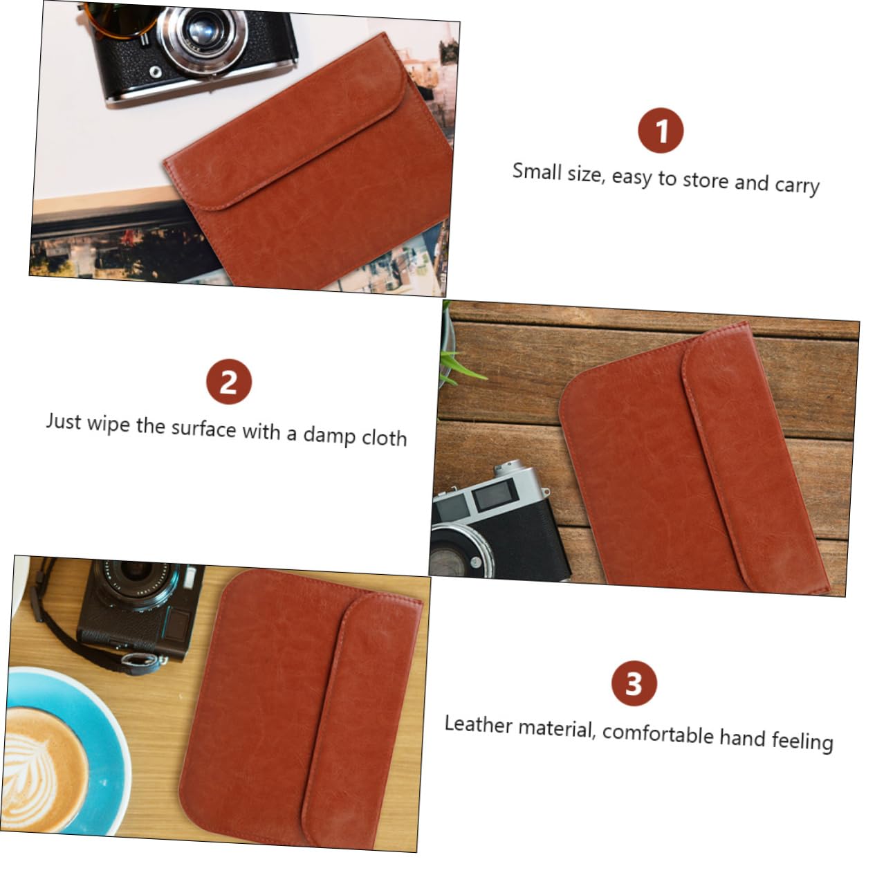 VILLCASE Elegant Leather Camera Filter Case Compact Storage Pouch for Photography Filters Gradient and Lenses for Friends and Family