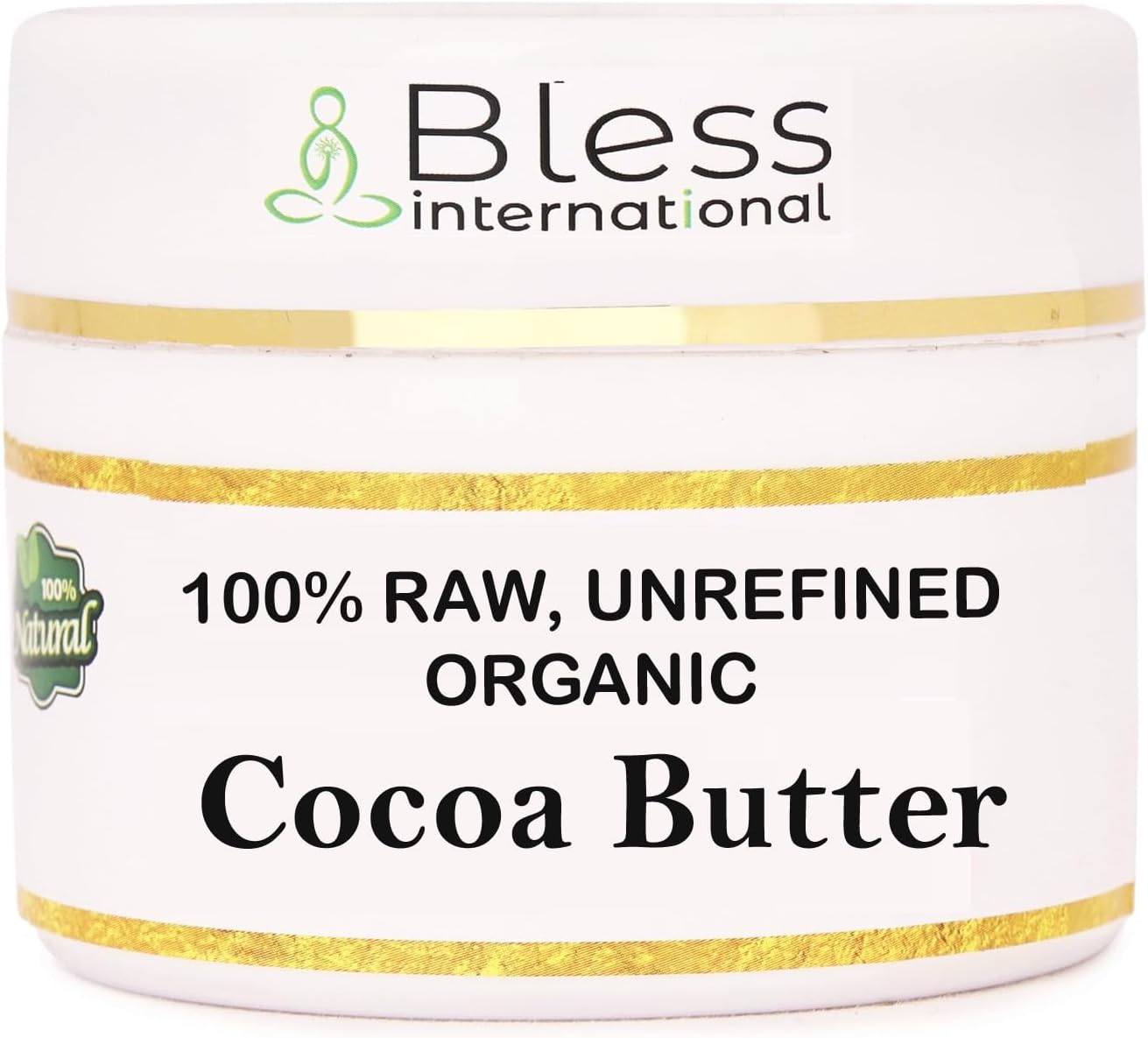 Organic Raw Cocoa Butter 100% Pure,Natural & Unrefined| Skin Moisturizer For Face, Body & Hair| 4 OZ/115 GM Ivory/White Grade A | DIY Creams, Balms, Lotions, Soaps| Softens Dry & Tough Skin