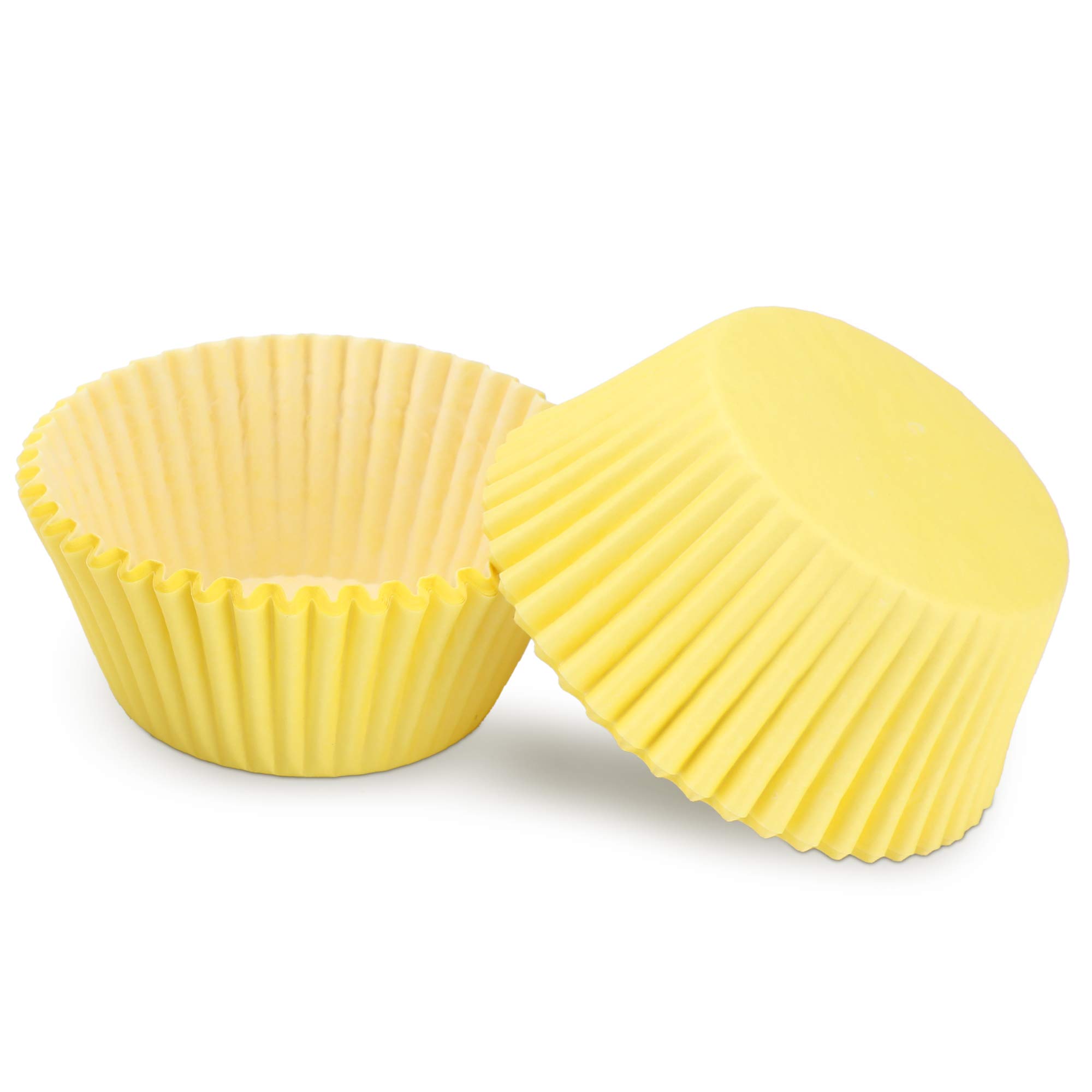 Moldes para magdalenas (100 unidades, papel antiadherente, para bodas, cumpleaños, baby shower o fiestas de vacaciones), color amarillo