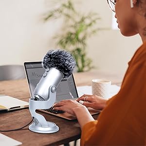 YOUSHARES Blue Yeti Pop Filter for Blue Yeti Microphone, Yeti Pro USB Condenser Mic, Windscreen Muff for Filtering Plosives and Hissing Noise, Mic Wind Cover