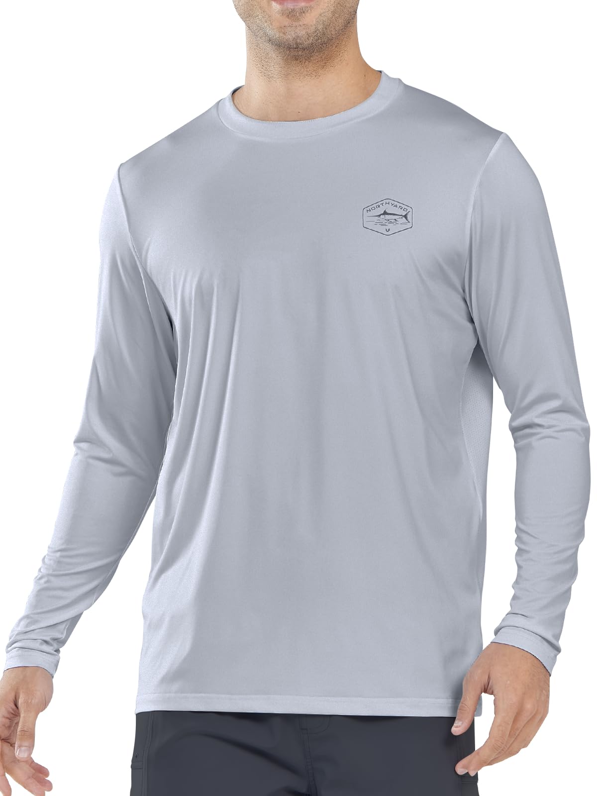 NORTHYARD Sonnenschutz-Shirts für Herren, langärmelig, Schwimmen, Strand, Rashguard, LSF, UV-Schutzfaktor 50+, Angel-T-Shirt, schnelltrocknend, leicht