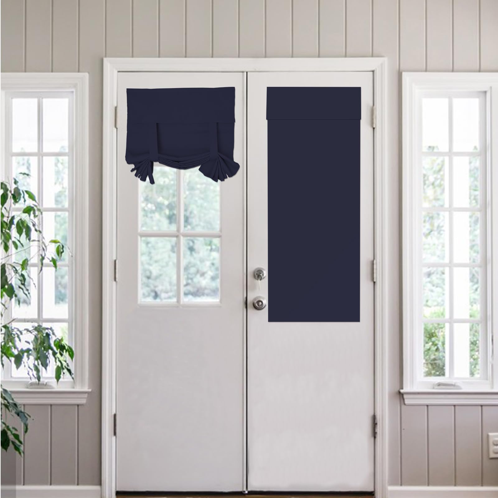 Door Window Curtains 2 Panels No Drill Stick On Blackout Privacy Blinds