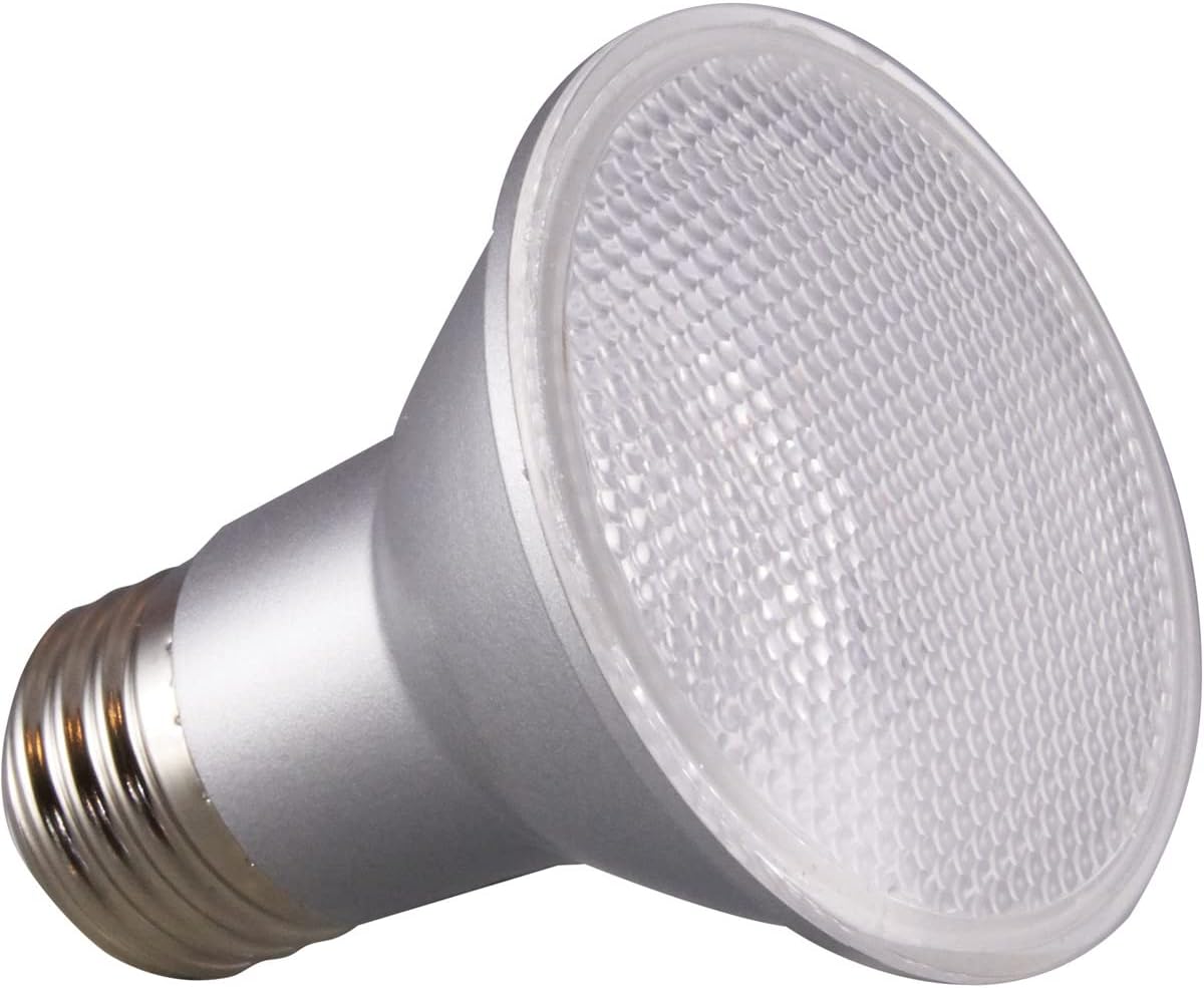 Satco S29404 6.5 Watt PAR20 LED Reflector Light Bulbs 5000K Daylight White 520 Lumen 25 Beam Angle 120 Volt Dimmable Wet Location 6-Pack California Compliant